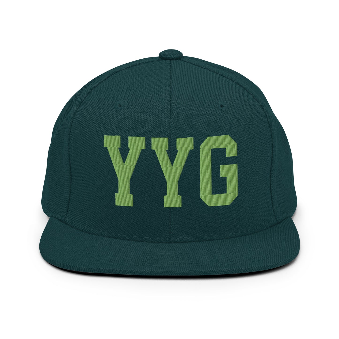 College-Style Classic Snapback Hat • Kiwi Green • YYG Charlottetown • YHM Designs - Image 07