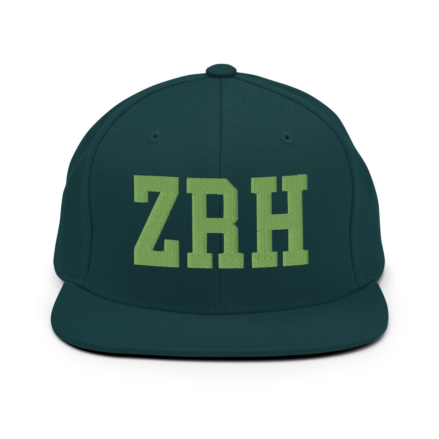 College-Style Classic Snapback Hat • Kiwi Green • ZRH Zurich • YHM Designs - Image 07