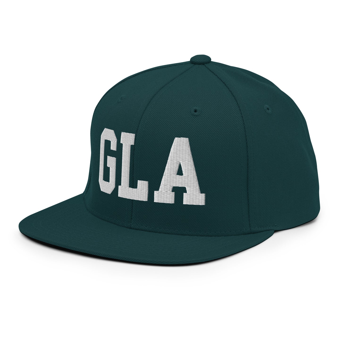 College-Style Classic Snapback Hat • White • GLA Glasgow • YHM Designs - Image 24
