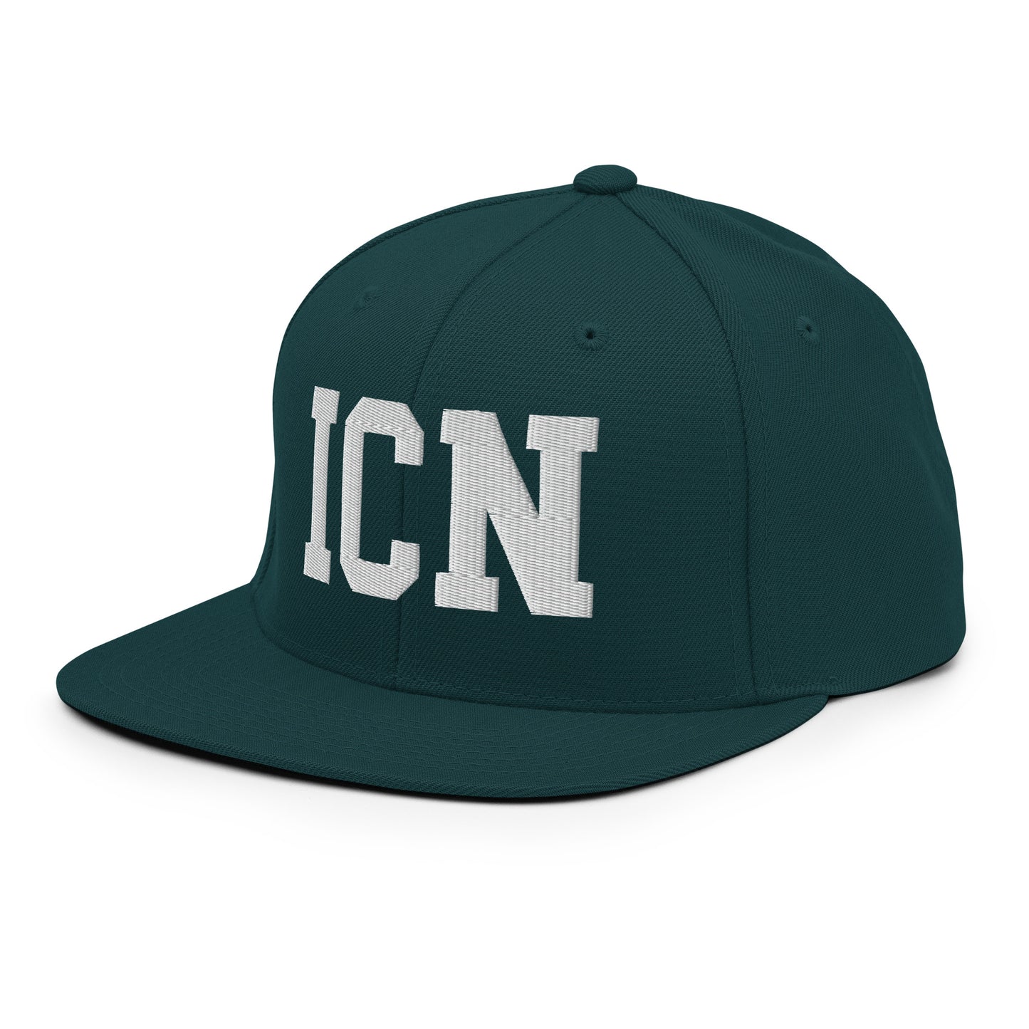 College-Style Classic Snapback Hat • White • ICN Seoul Souvenir • YHM Designs - Image 24