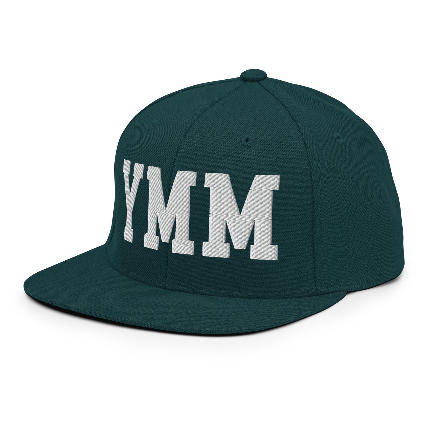 College-Style Classic Snapback Hat • White • YMM Fort McMurray • YHM Designs - Image 24