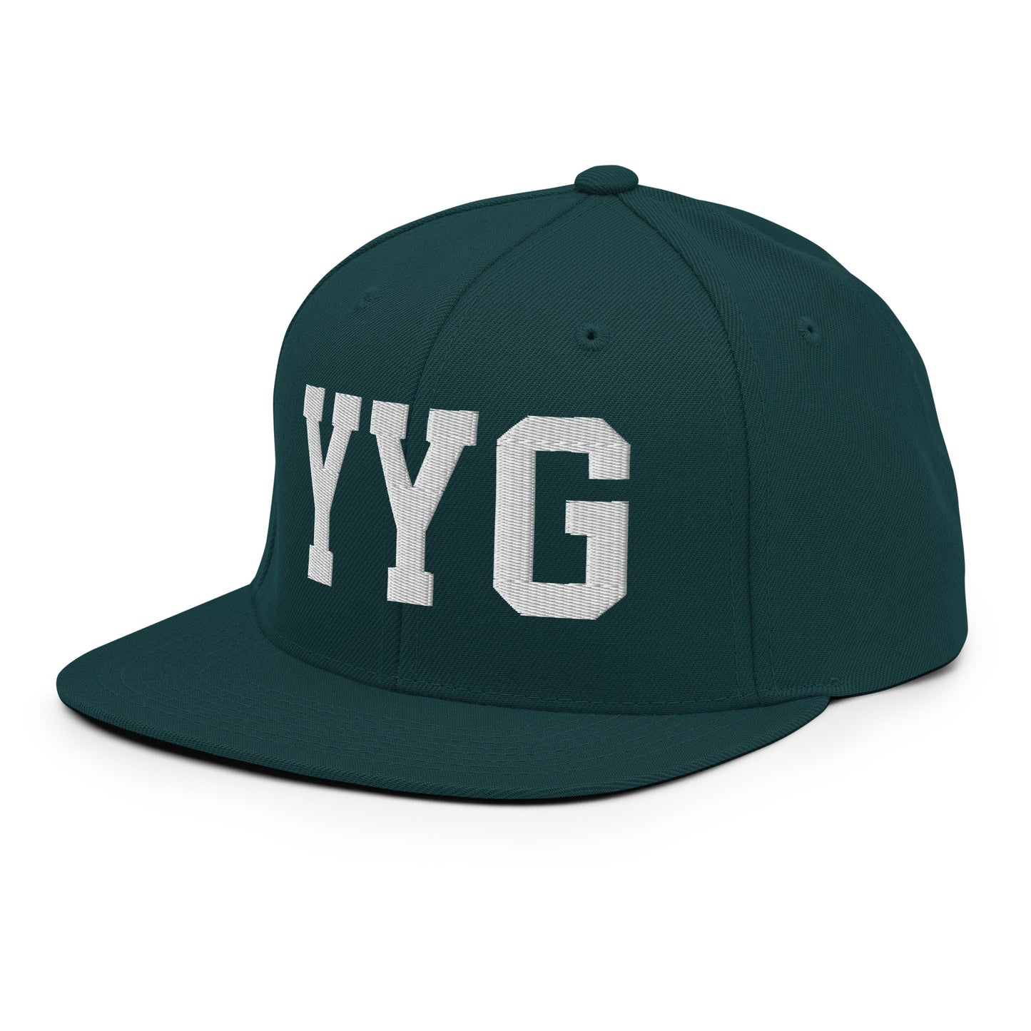 College-Style Classic Snapback Hat • White • YYG Charlottetown • YHM Designs - Image 24