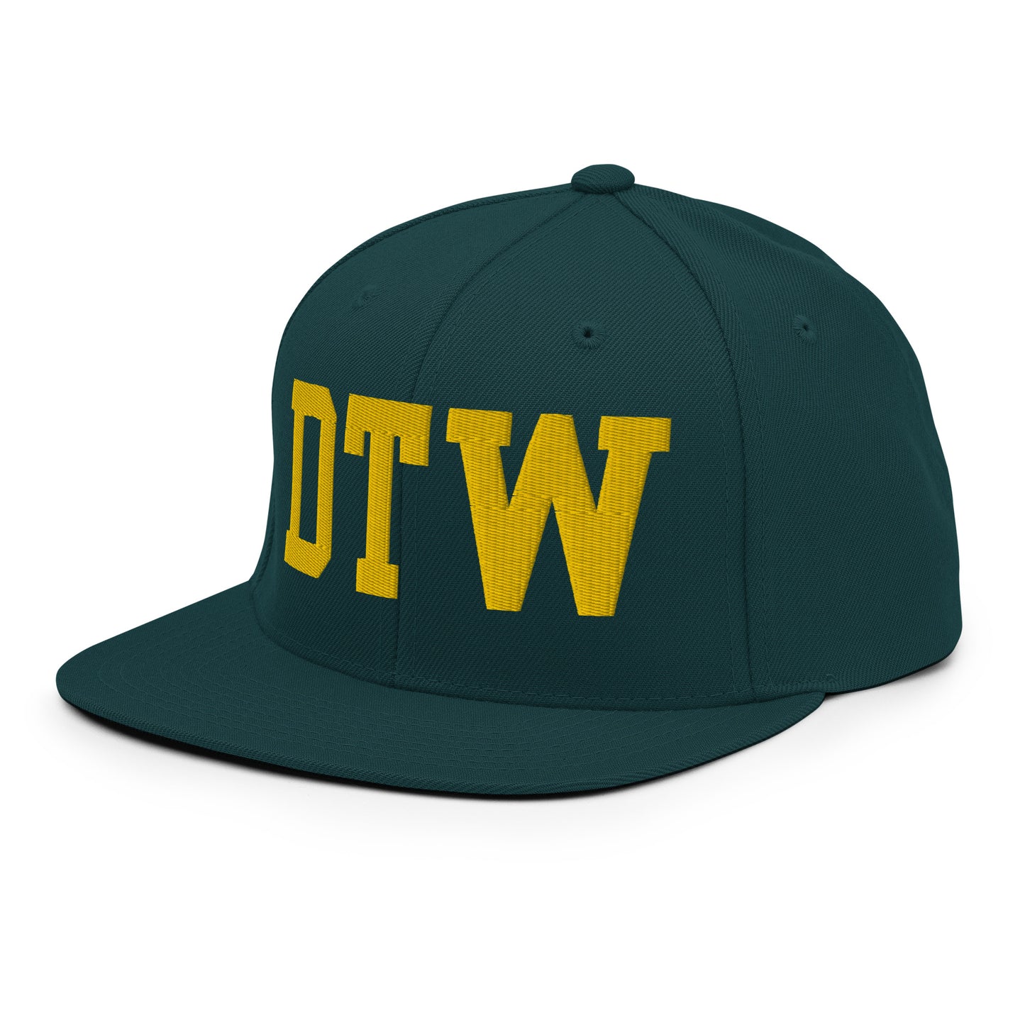 College-Style Classic Snapback Hat • Gold • DTW Detroit • YHM Designs - Image 16