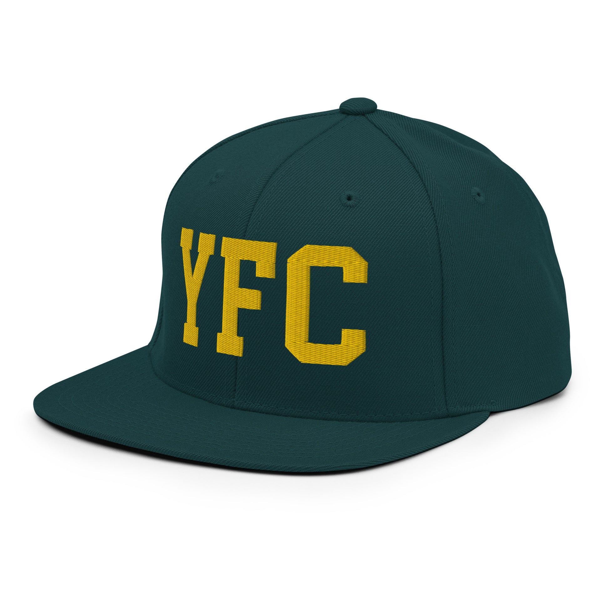 College-Style Classic Snapback Hat • Gold • YFC Fredericton Souvenir • YHM Designs - Image 16
