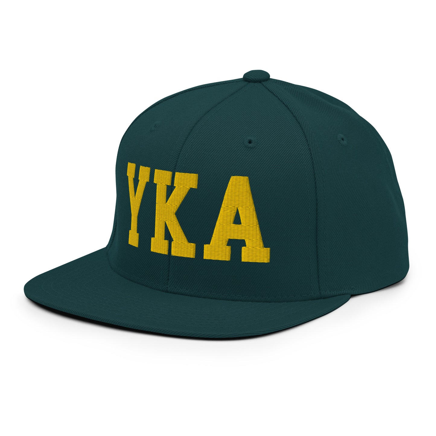 College-Style Classic Snapback Hat • Gold • YKA Kamloops Souvenir • YHM Designs - Image 16