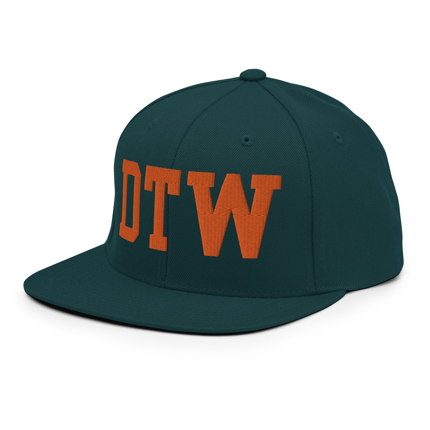 College-Style Classic Snapback Hat • Orange • DTW Detroit • YHM Designs - Image 25