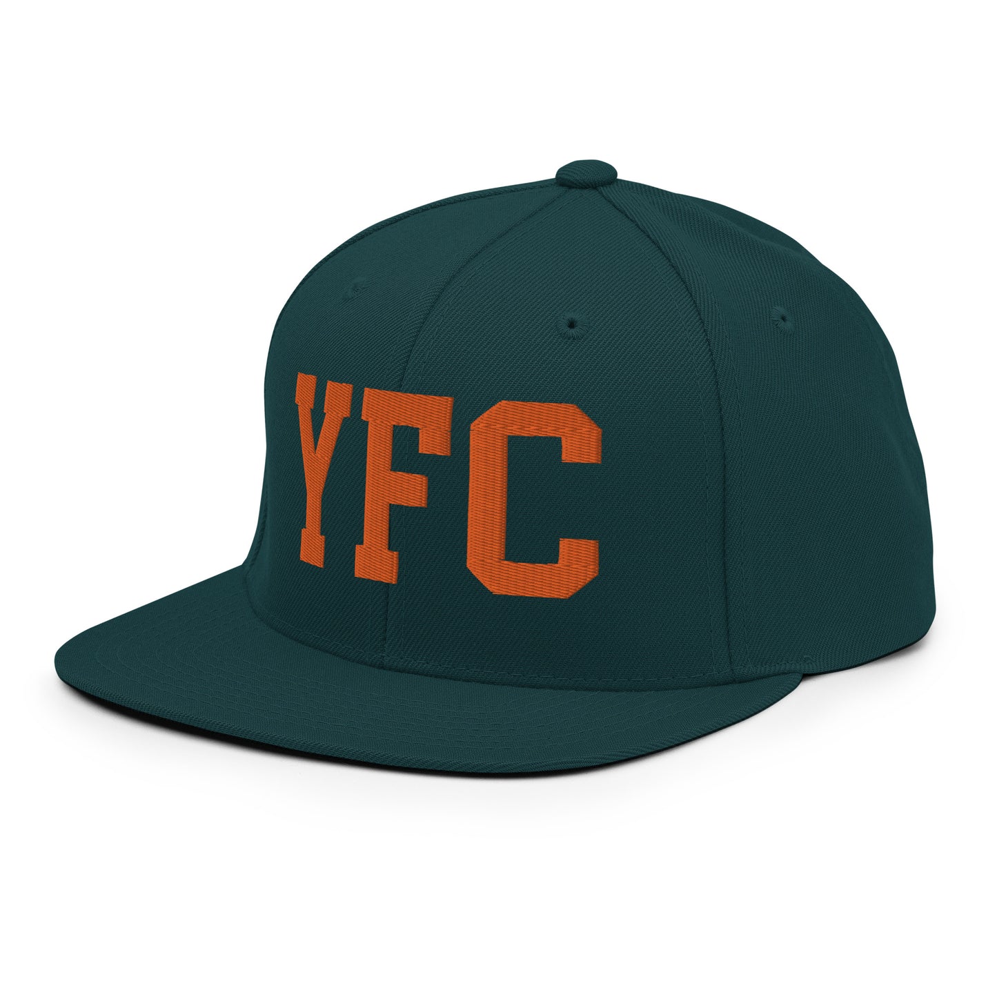 College-Style Classic Snapback Hat • Orange • YFC Fredericton Souvenir • YHM Designs - Image 25