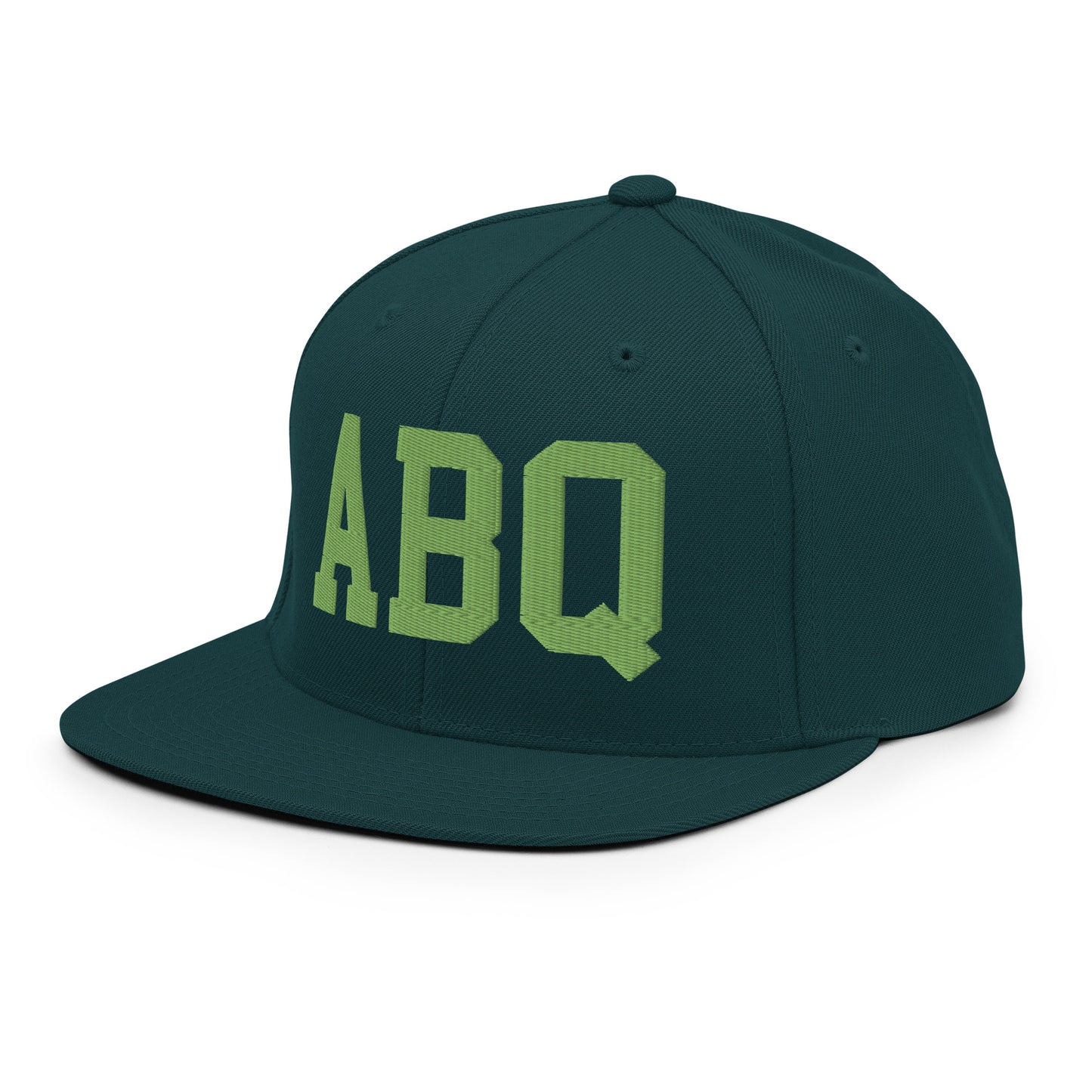 College-Style Classic Snapback Hat • Kiwi Green • ABQ Albuquerque • YHM Designs - Image 01