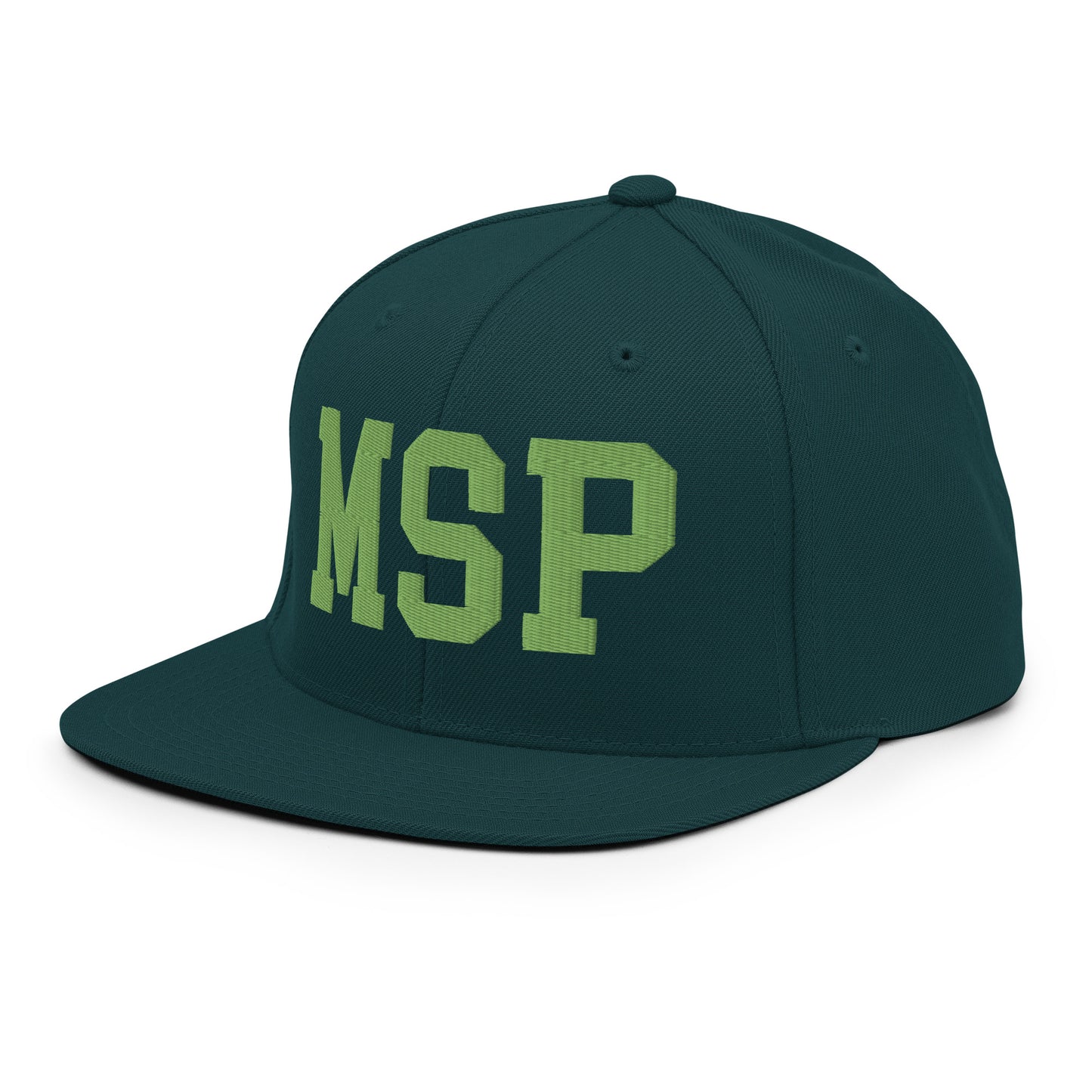 College-Style Classic Snapback Hat • Kiwi Green • MSP Minneapolis • YHM Designs - Image 01