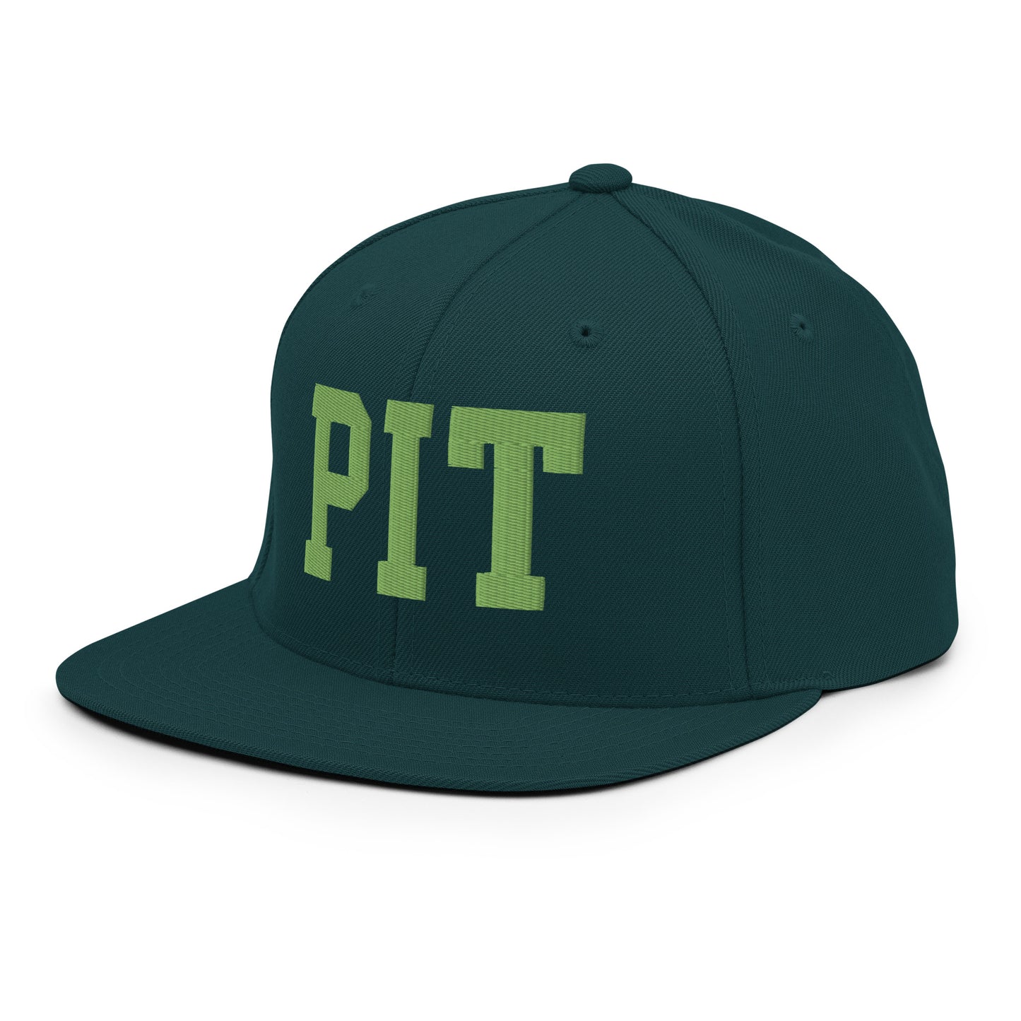 College-Style Classic Snapback Hat • Kiwi Green • PIT Pittsburgh • YHM Designs - Image 01
