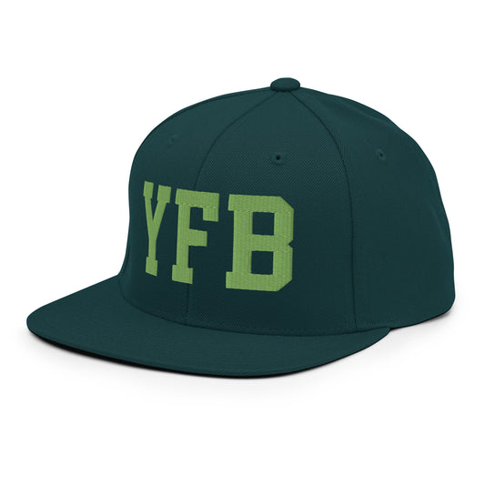 College-Style Classic Snapback Hat • Kiwi Green • YFB Iqaluit Souvenir • YHM Designs - Image 01