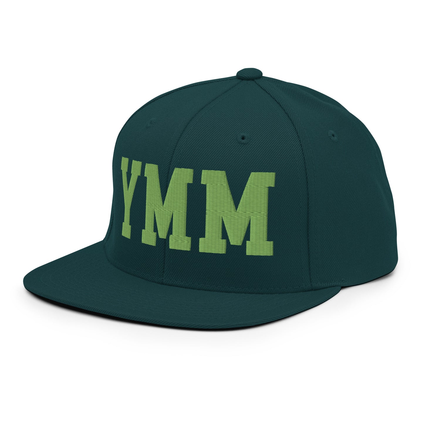College-Style Classic Snapback Hat • Kiwi Green • YMM Fort McMurray • YHM Designs - Image 01