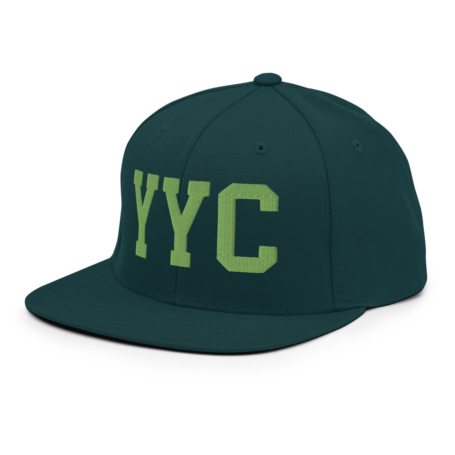 College-Style Classic Snapback Hat • Kiwi Green • YYC Calgary • YHM Designs - Image 01