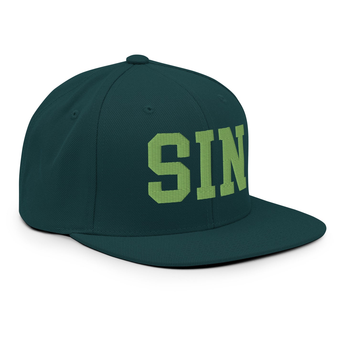 College-Style Classic Snapback Hat • Kiwi Green • SIN Singapore • YHM Designs - Image 10