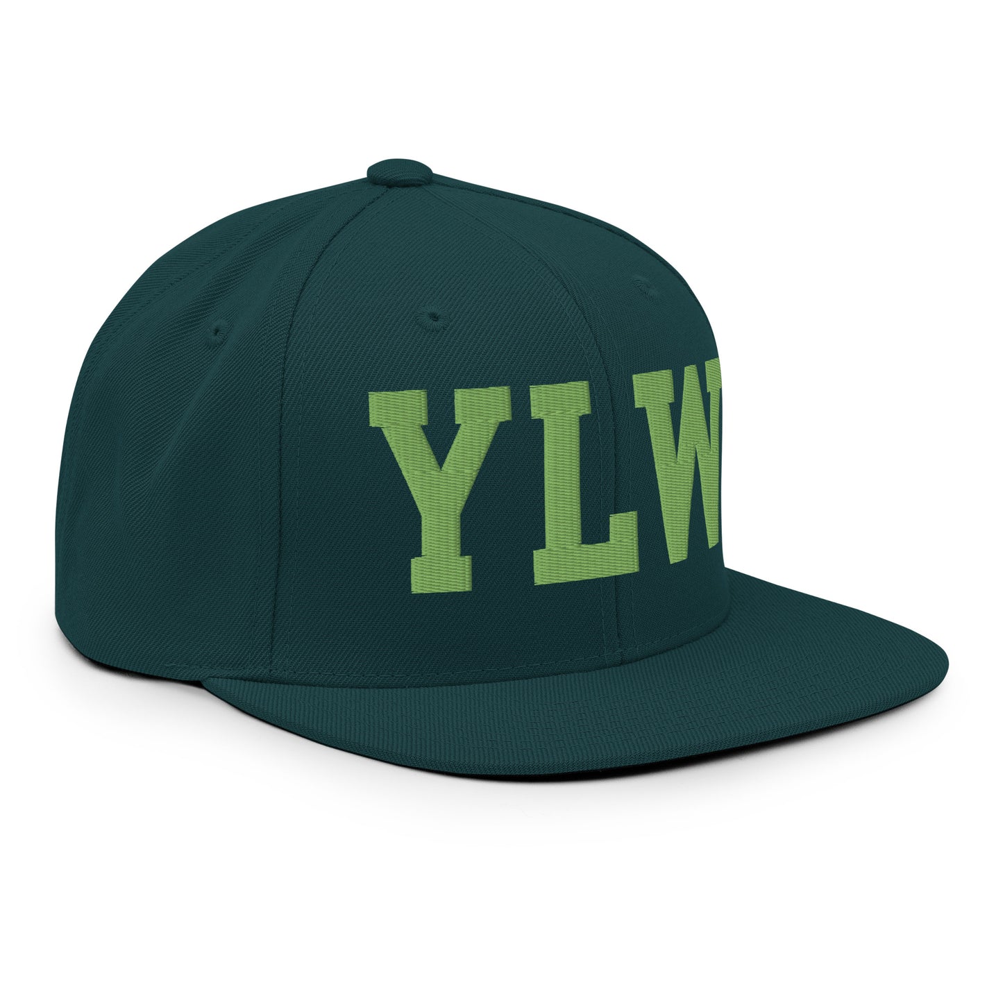 College-Style Classic Snapback Hat • Kiwi Green • YLW Kelowna • YHM Designs - Image 10