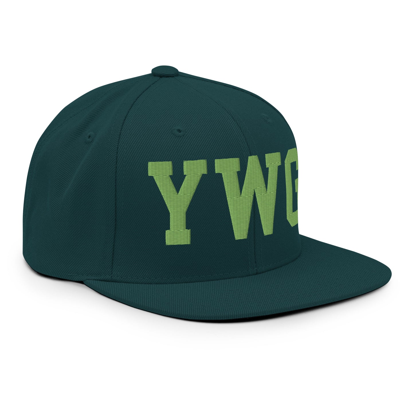 College-Style Classic Snapback Hat • Kiwi Green • YWG Winnipeg • YHM Designs - Image 10
