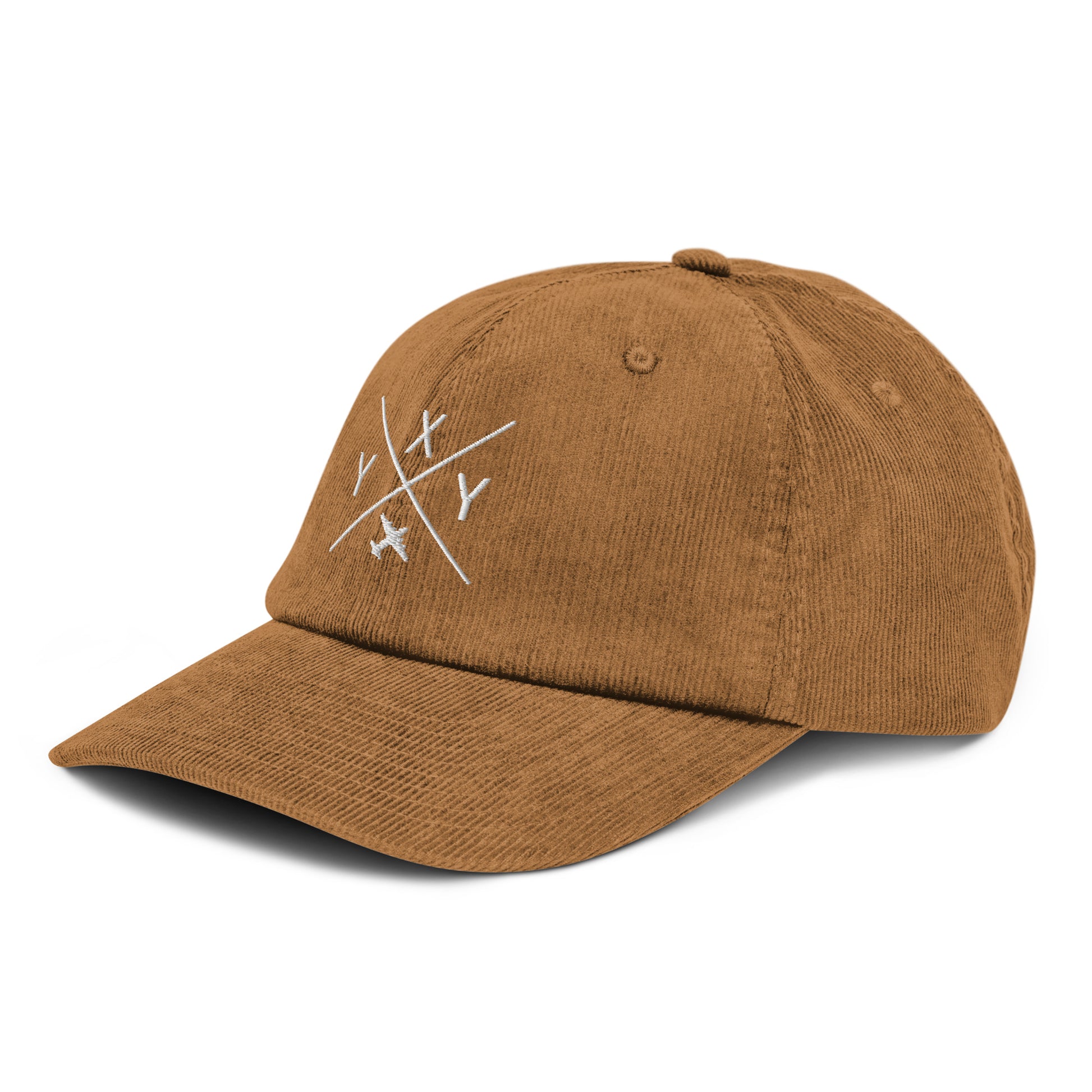 Crossed-X Corduroy Hat - White • YXY Whitehorse • YHM Designs - Image 22