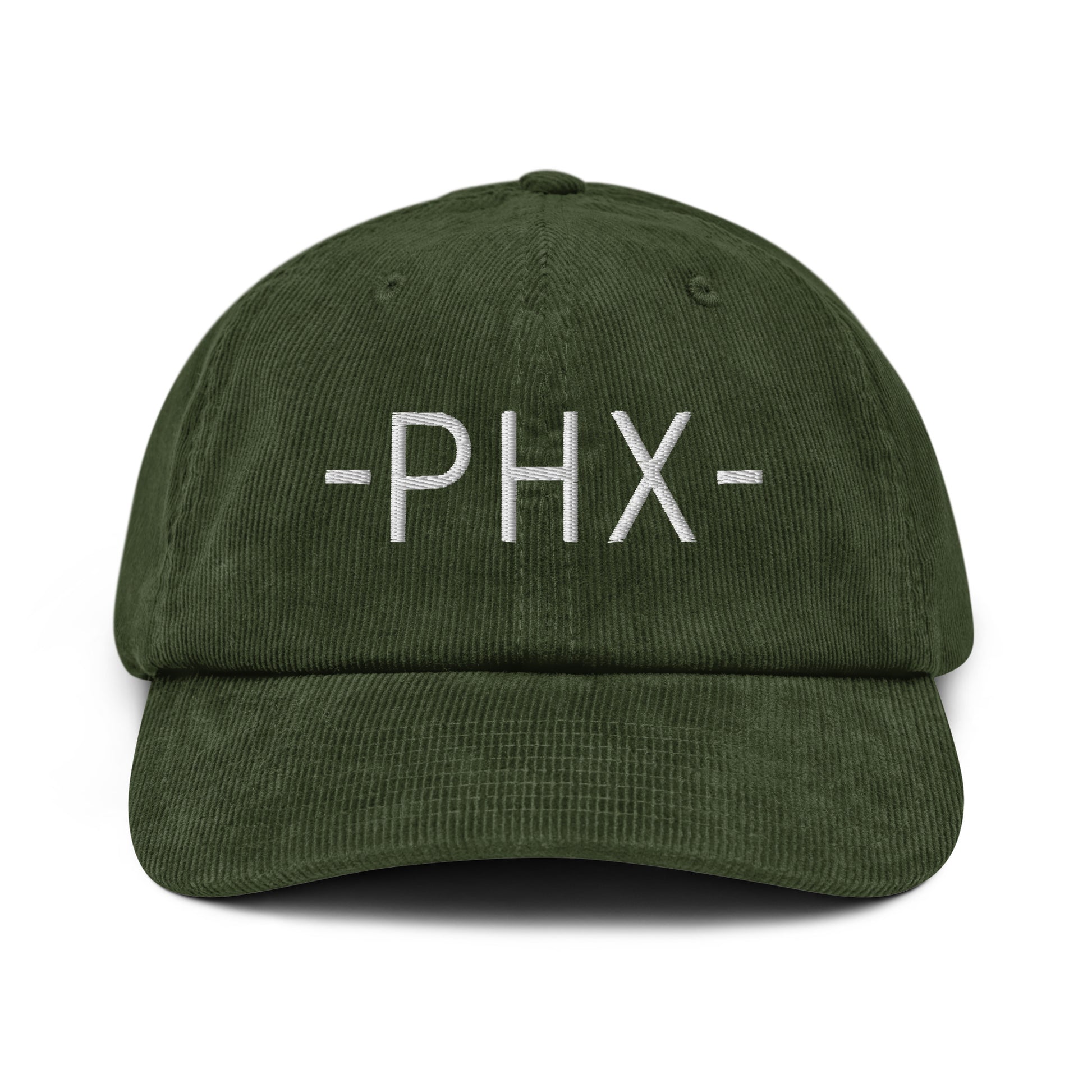 PHX Phoenix Corduroy Baseball Cap • Minimalist Lettering in White • YHM Designs - Image 16