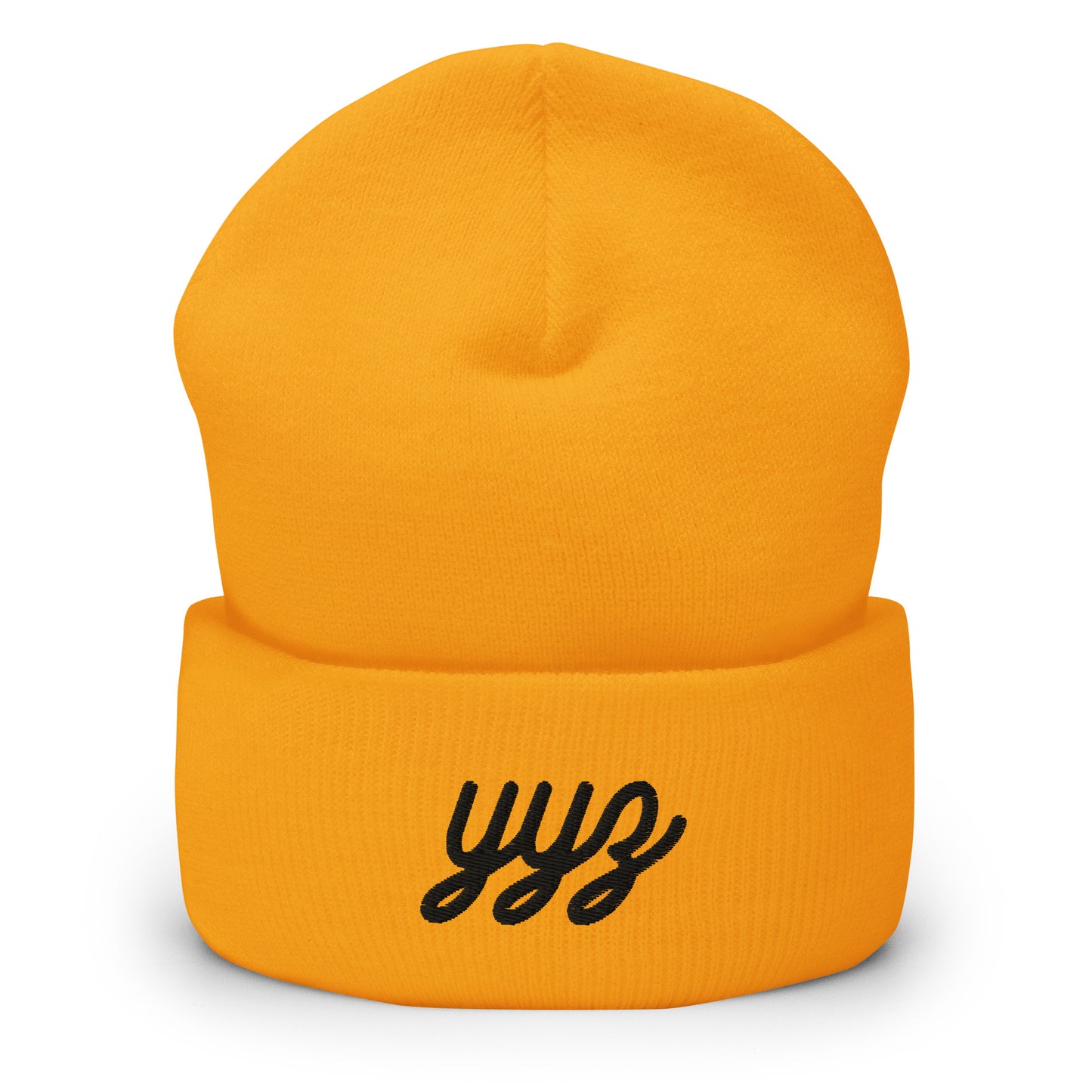 Vintage Script Beanie - Black Embroidery • YYZ Toronto • YHM Designs - Image 01