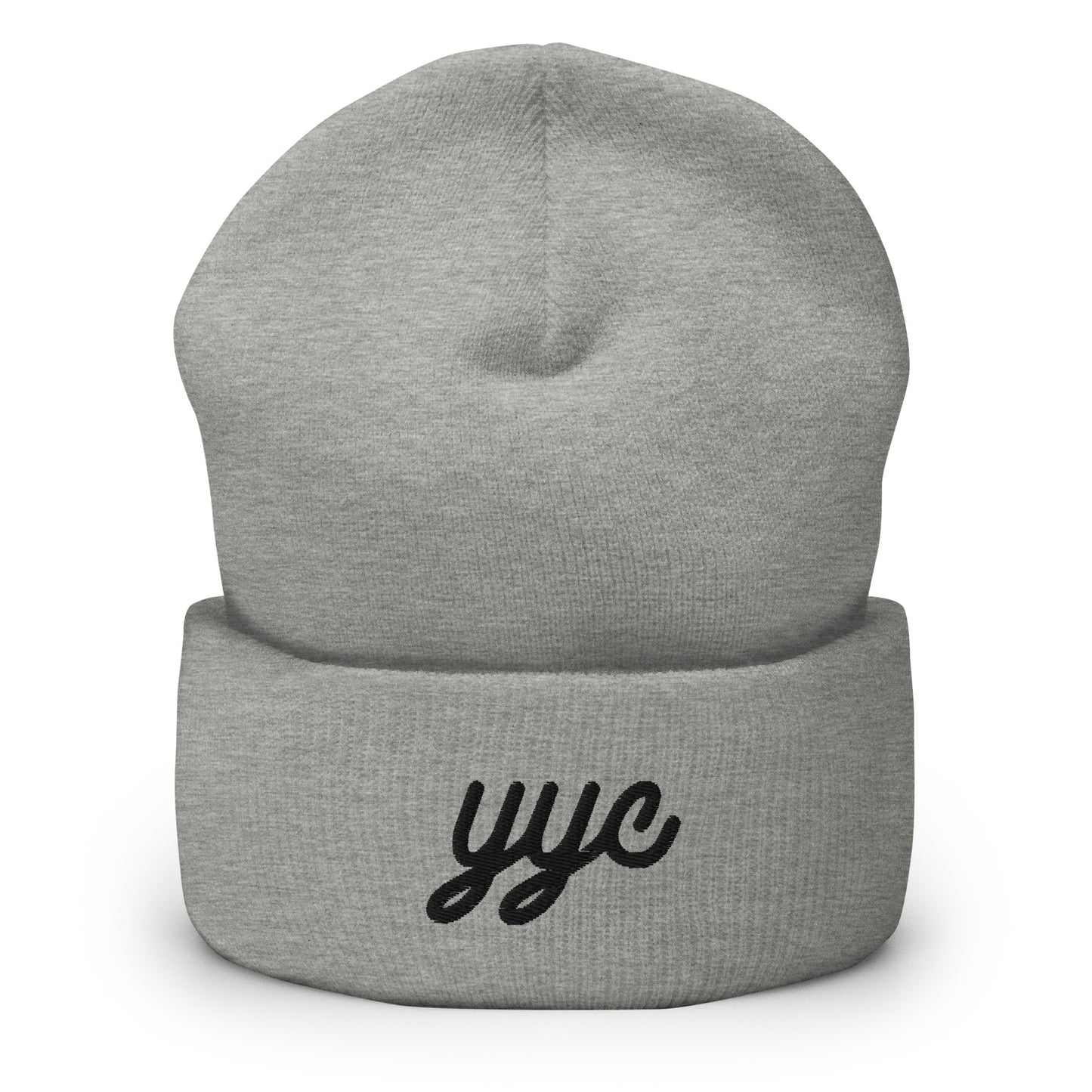 Vintage Script Beanie - Black Embroidery • YYC Calgary • YHM Designs - Image 03