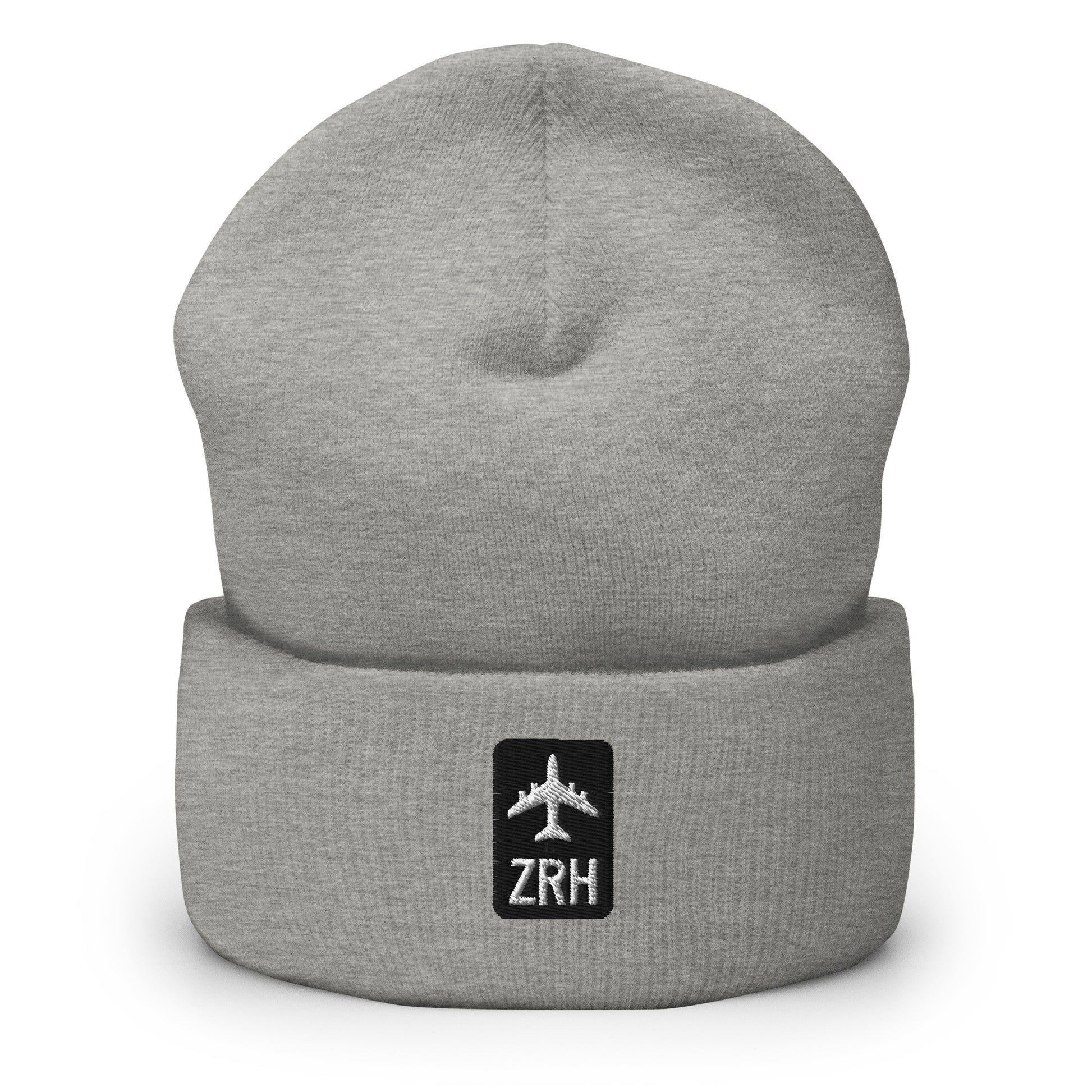 Jetliner Cuffed Beanie • Black/White • ZRH Zurich Souvenir • YHM Designs - Image 09