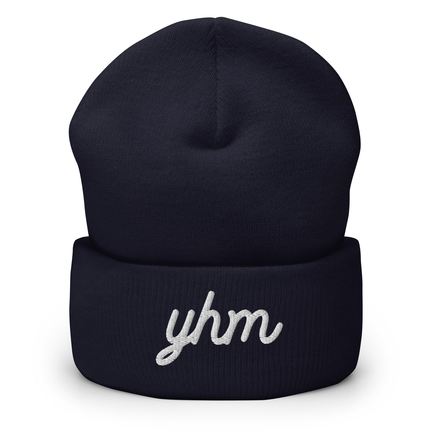 Vintage Script Beanie - White Embroidery • YHM Hamilton • YHM Designs - Image 02