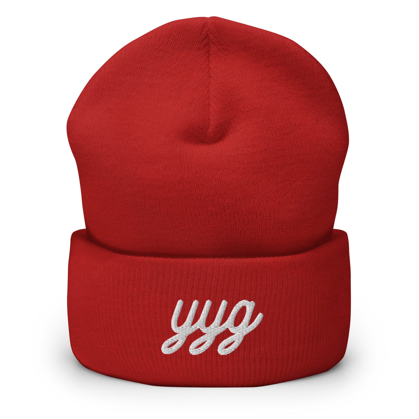 Vintage Script Beanie - White Embroidery • YYG Charlottetown • YHM Designs - Image 03