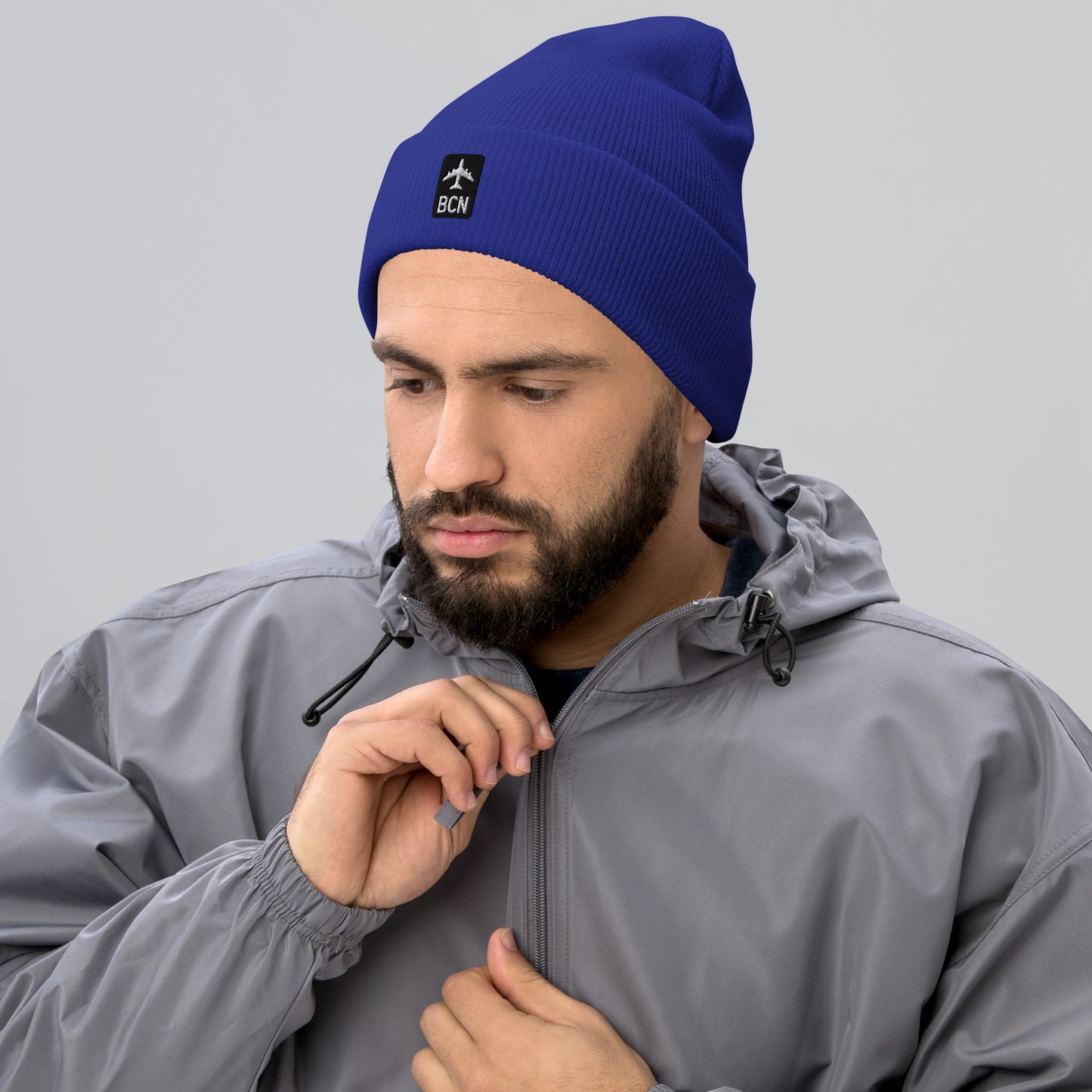 Jetliner Cuffed Beanie • Black/White • BCN Barcelona • YHM Designs - Image 04