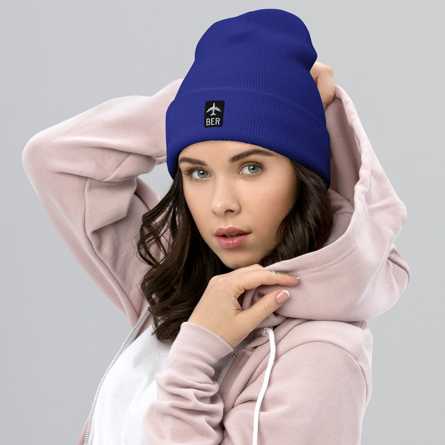 Jetliner Cuffed Beanie • Black/White • BER Berlin • YHM Designs - Image 05