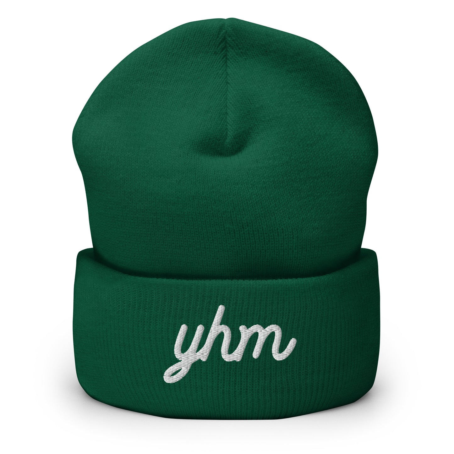 Vintage Script Beanie - White Embroidery • YHM Hamilton • YHM Designs - Image 04