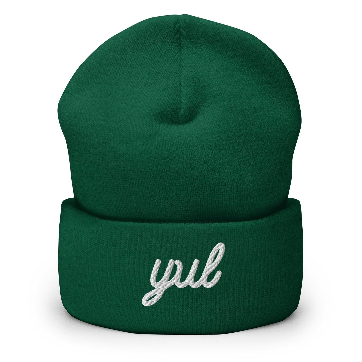 Vintage Script Beanie - White Embroidery • YUL Montreal • YHM Designs - Image 04