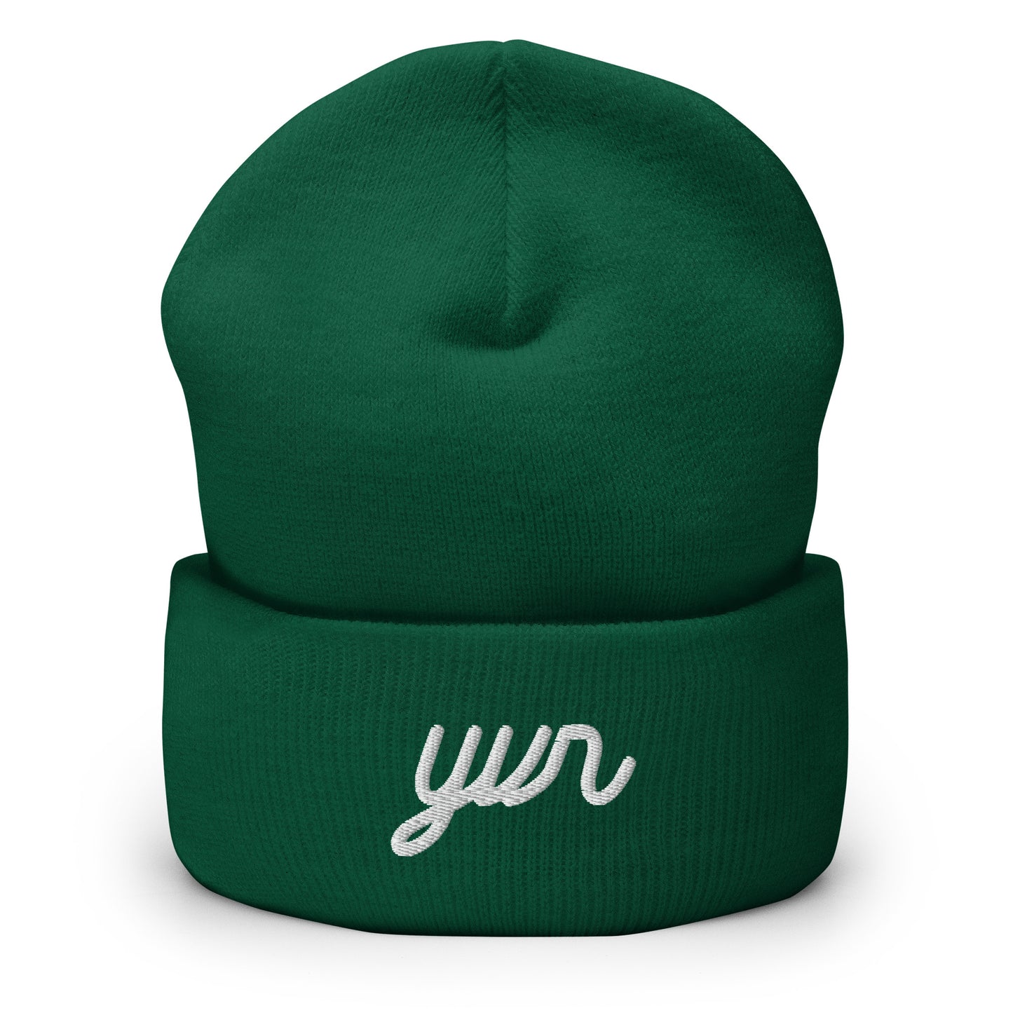 Vintage Script Beanie - White Embroidery • YVR Vancouver • YHM Designs - Image 04