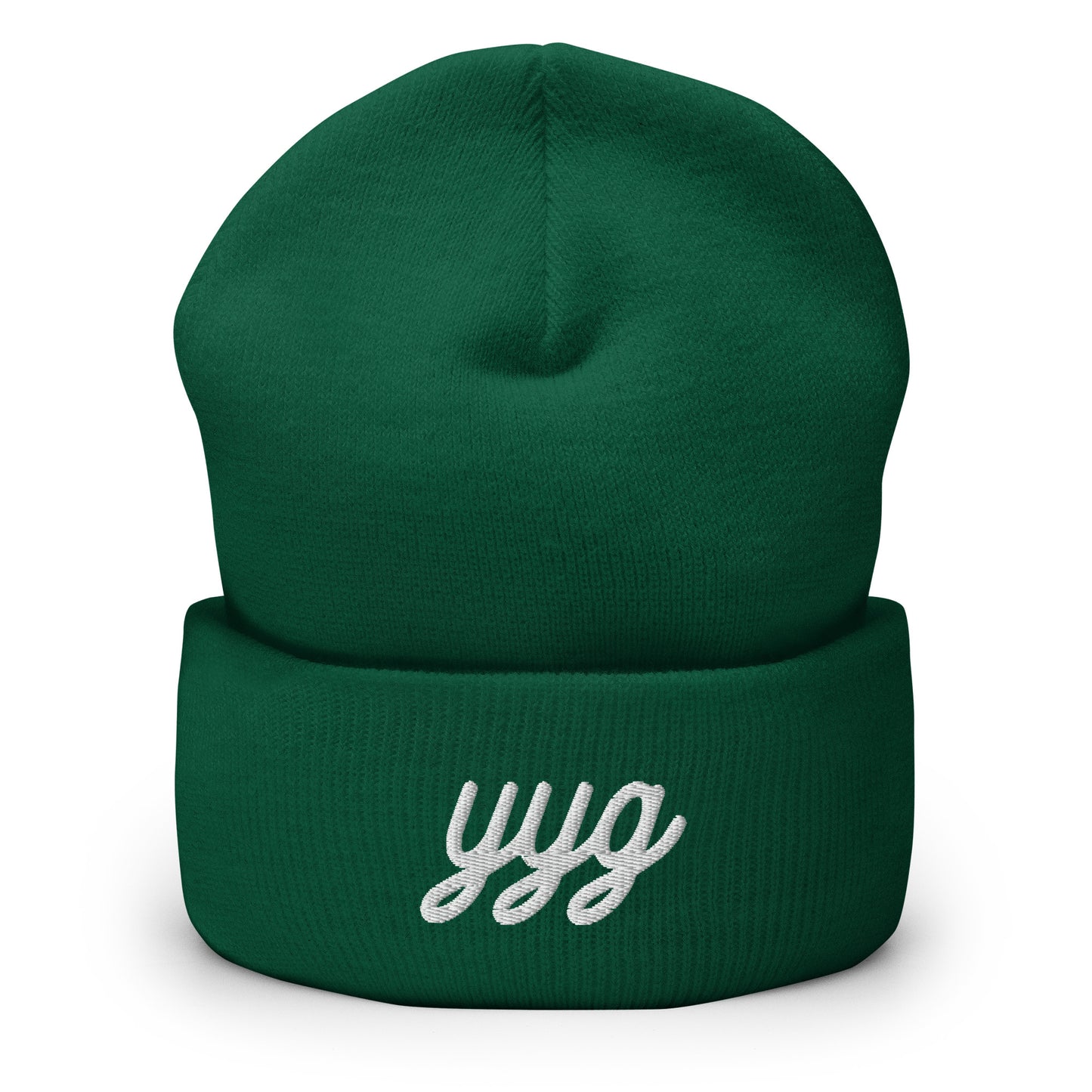 Vintage Script Beanie - White Embroidery • YYG Charlottetown • YHM Designs - Image 04