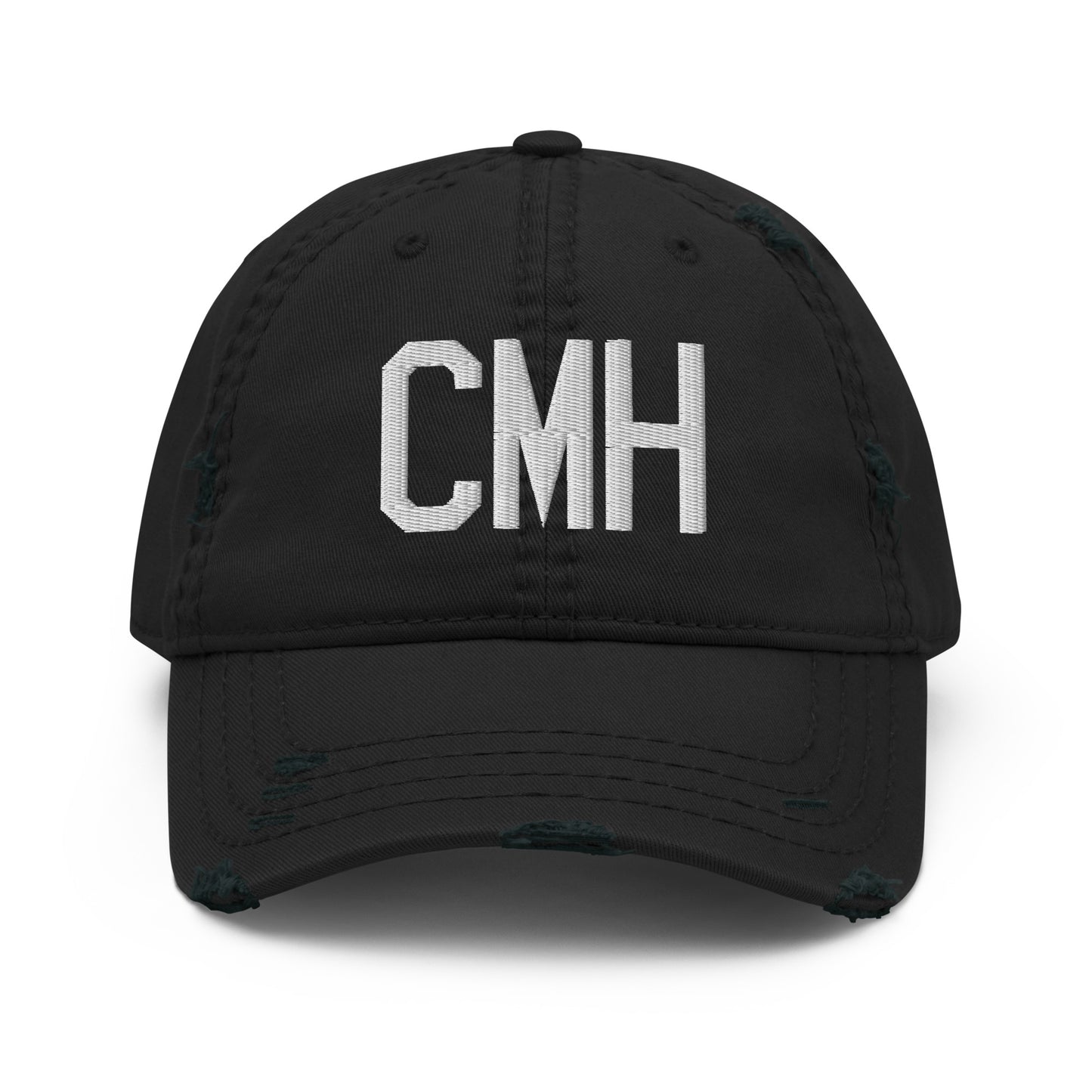 Airport Code Distressed Hat - White • CMH Columbus • YHM Designs - Image 10