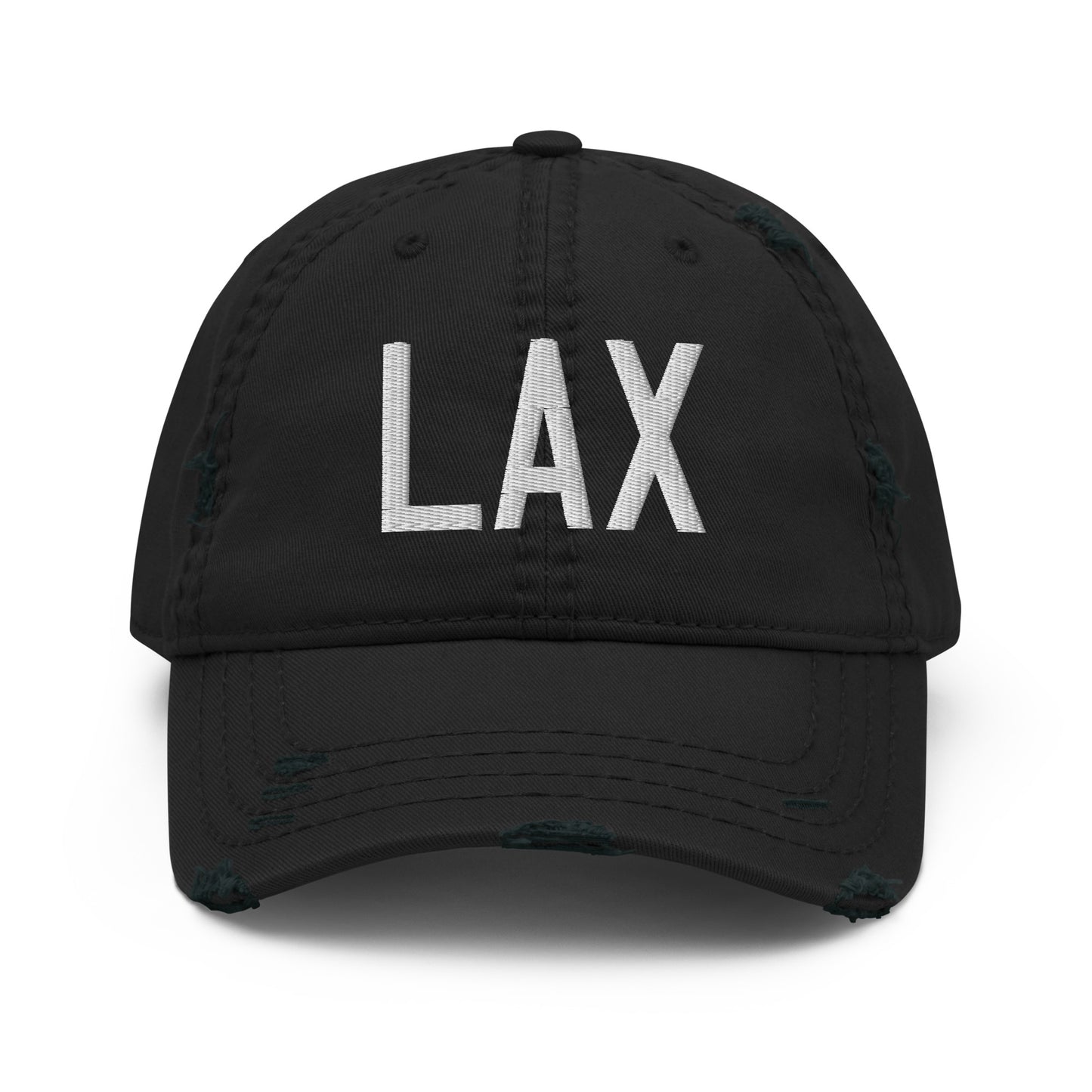 LAX Los Angeles Distressed Dad Hat • Air Force Lettering in White • YHM Designs - Image 10