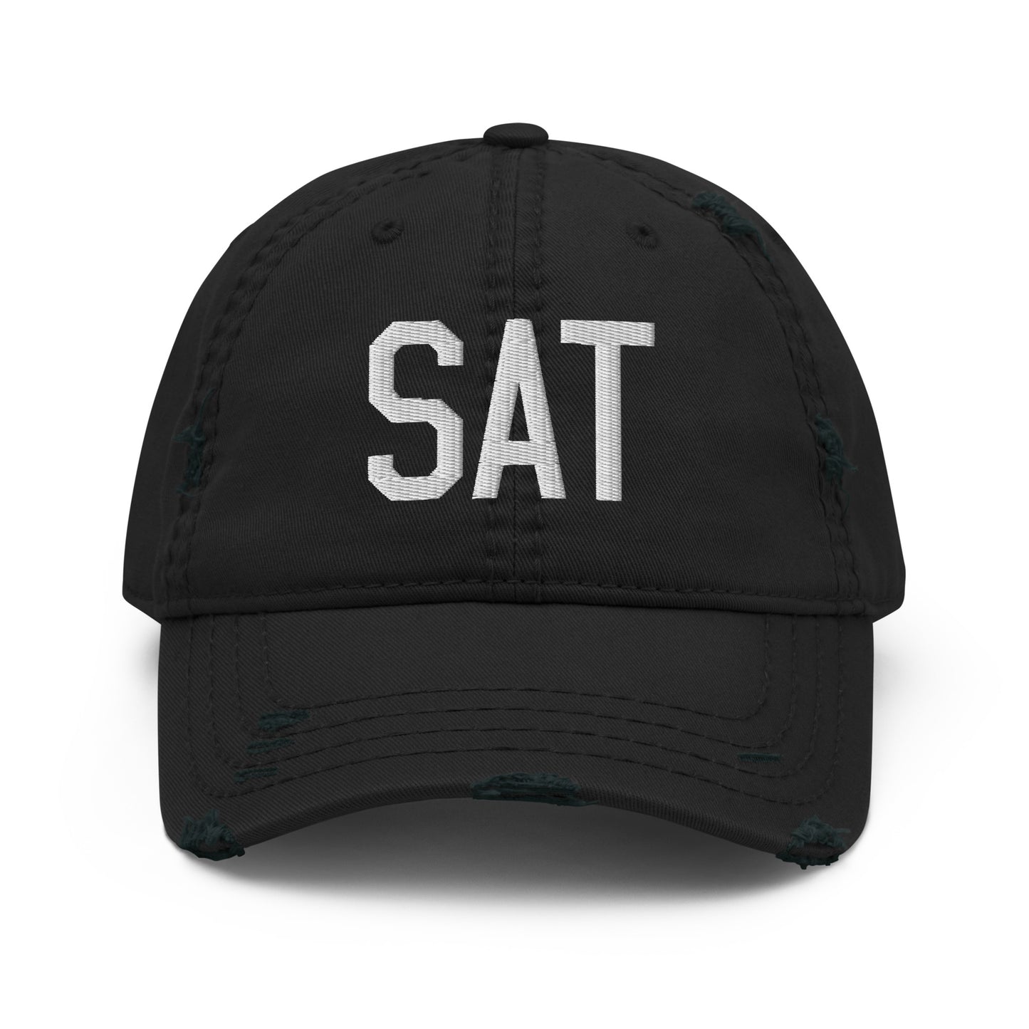 Airport Code Distressed Hat - White • SAT San Antonio • YHM Designs - Image 10
