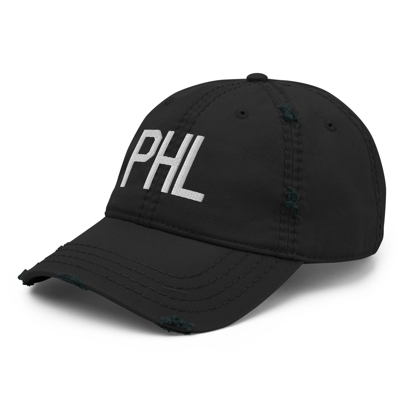 PHL Philadelphia Distressed Dad Hat • Air Force Lettering in White • YHM Designs - Image 11