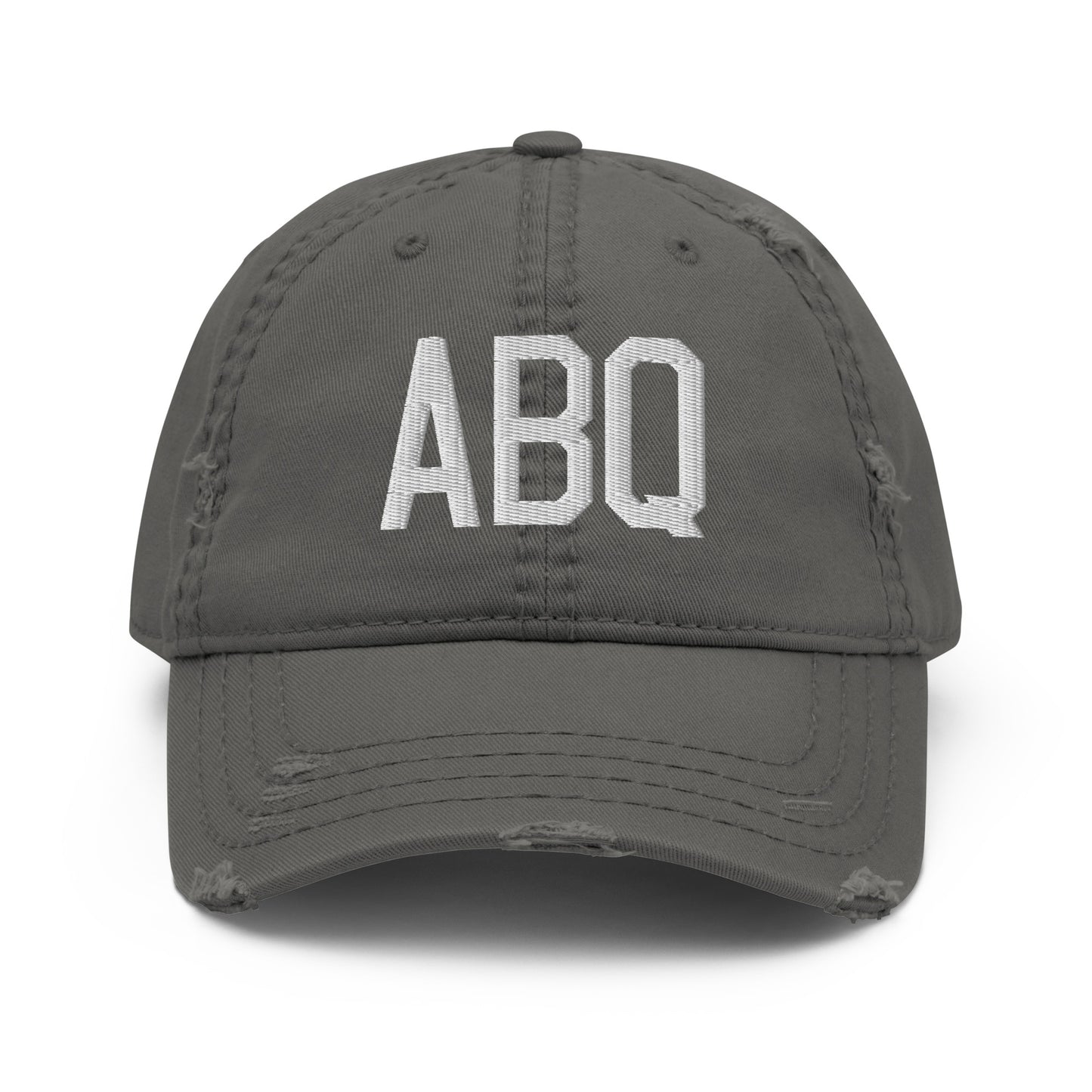 Airport Code Distressed Hat - White • ABQ Albuquerque • YHM Designs - Image 15