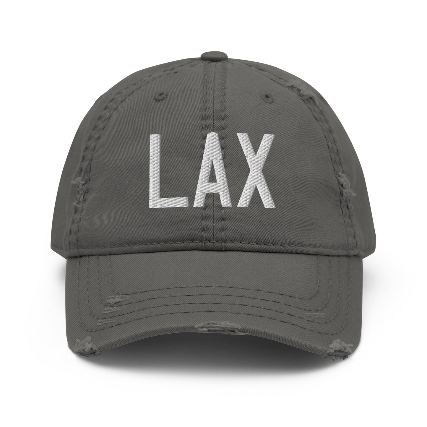 LAX Los Angeles Distressed Dad Hat • Air Force Lettering in White • YHM Designs - Image 15