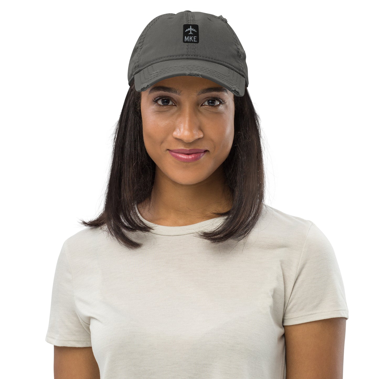 Jetliner Distressed Dad Hat • Grey • MKE Milwaukee • YHM Designs - Image 04