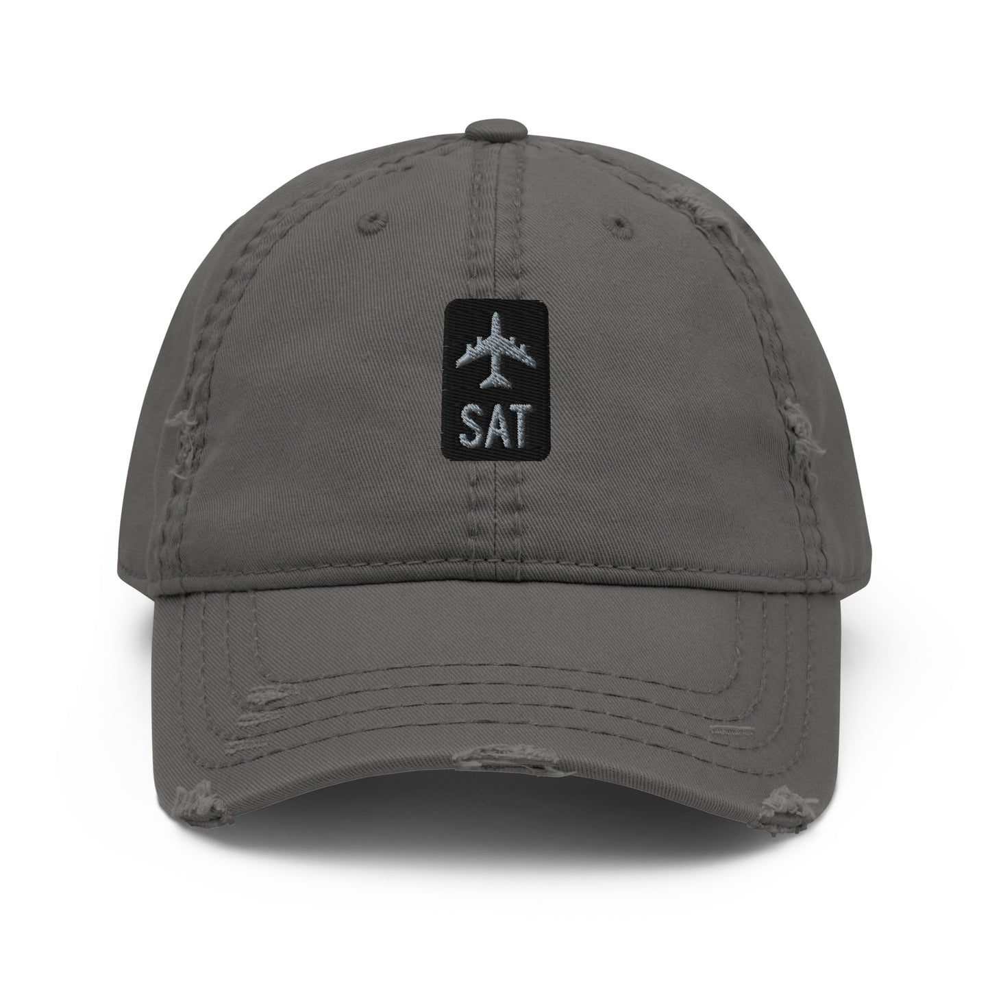 Jetliner Distressed Dad Hat • Grey • SAT San Antonio • YHM Designs - Image 07
