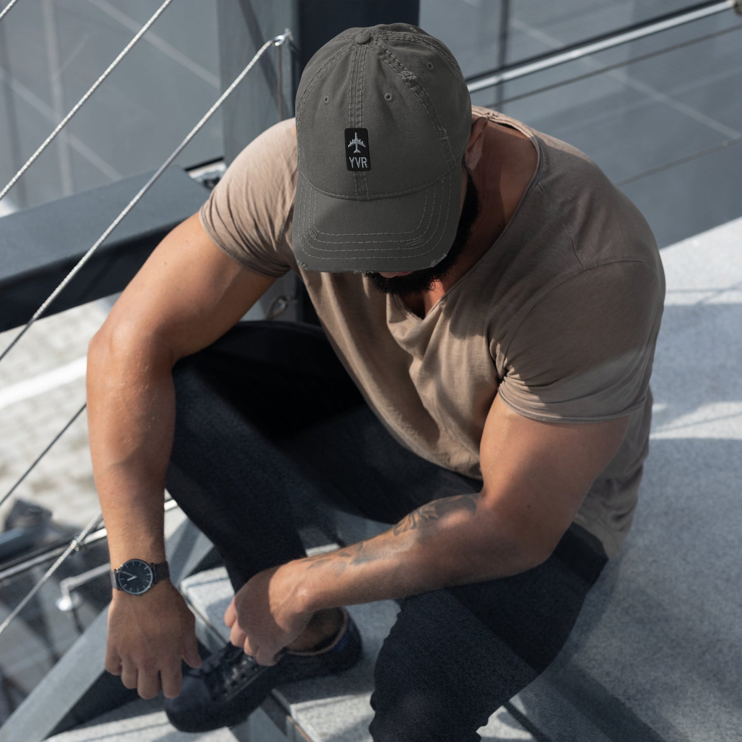 Jetliner Distressed Dad Hat • Grey • YVR Vancouver • YHM Designs - Image 06