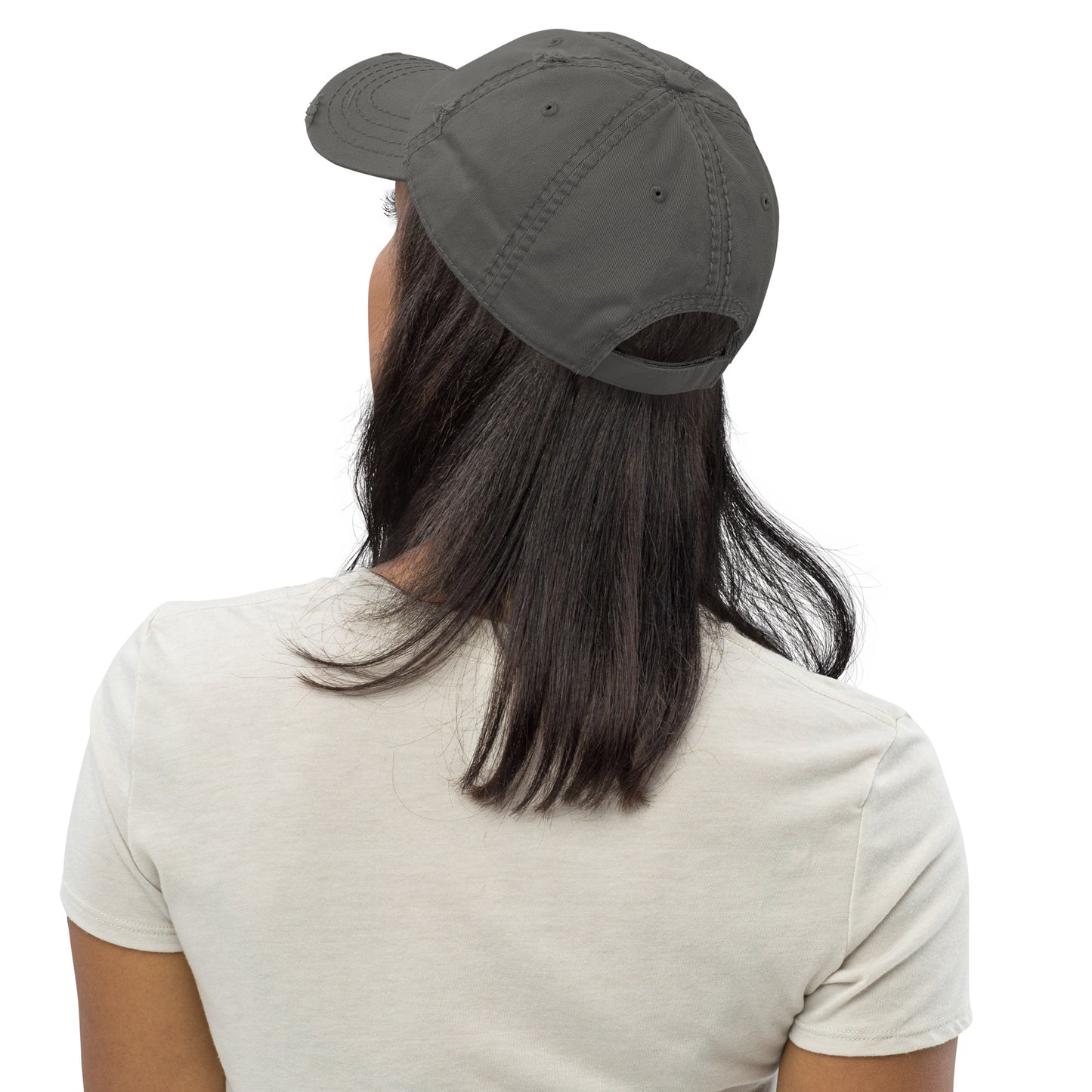 Jetliner Distressed Dad Hat • Grey • MKE Milwaukee • YHM Designs - Image 03