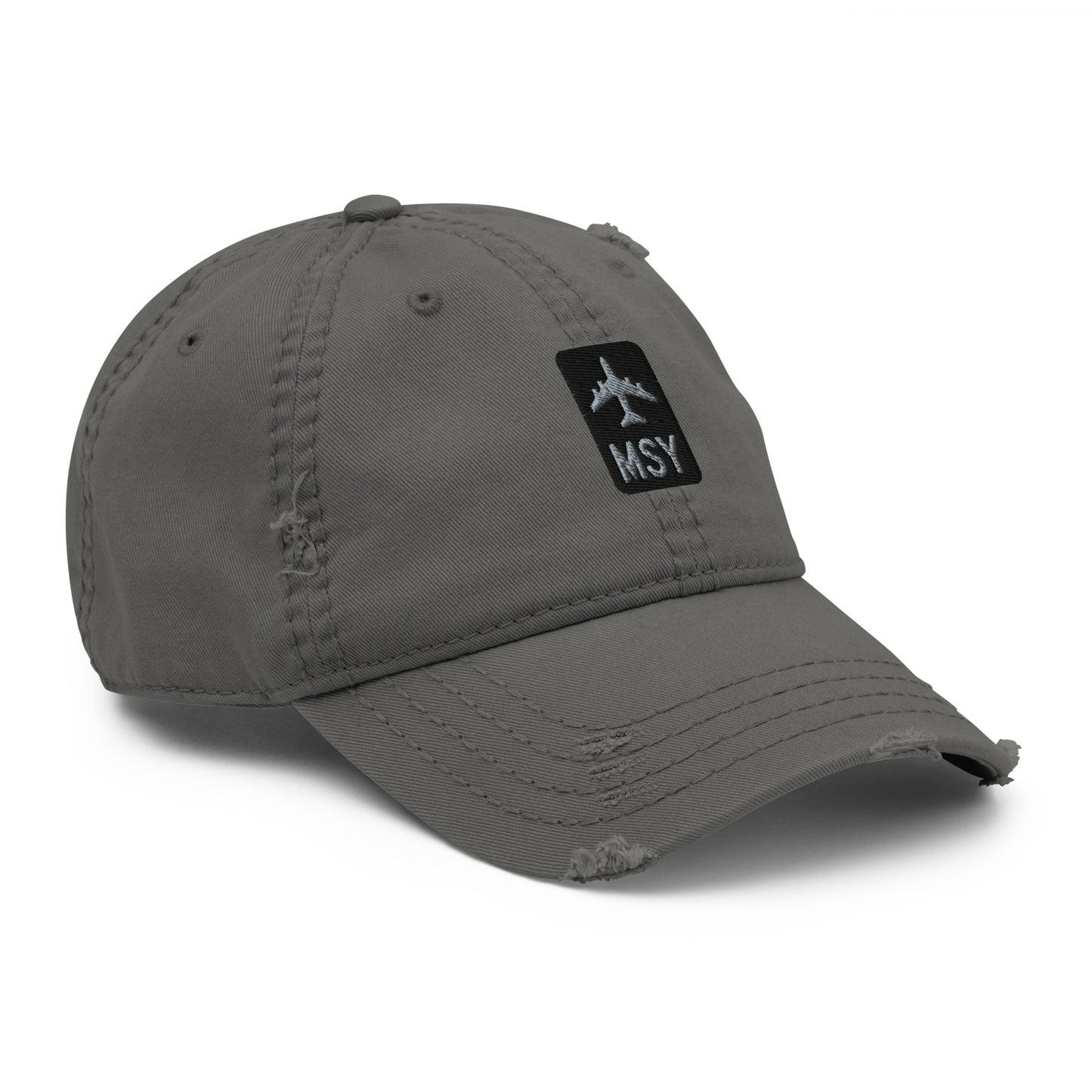 Jetliner Distressed Dad Hat • Grey • MSY New Orleans • YHM Designs - Image 10