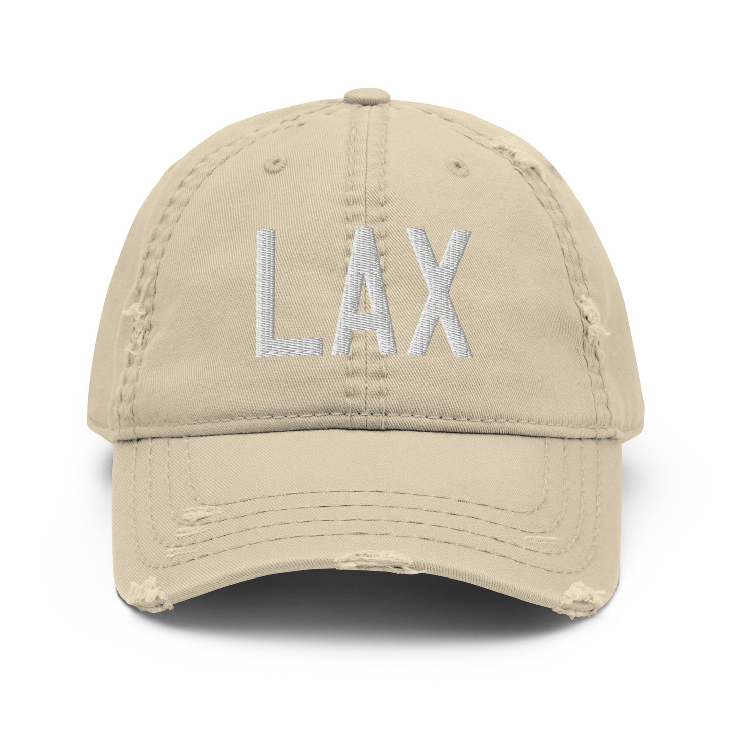 LAX Los Angeles Distressed Dad Hat • Air Force Lettering in White • YHM Designs - Image 18