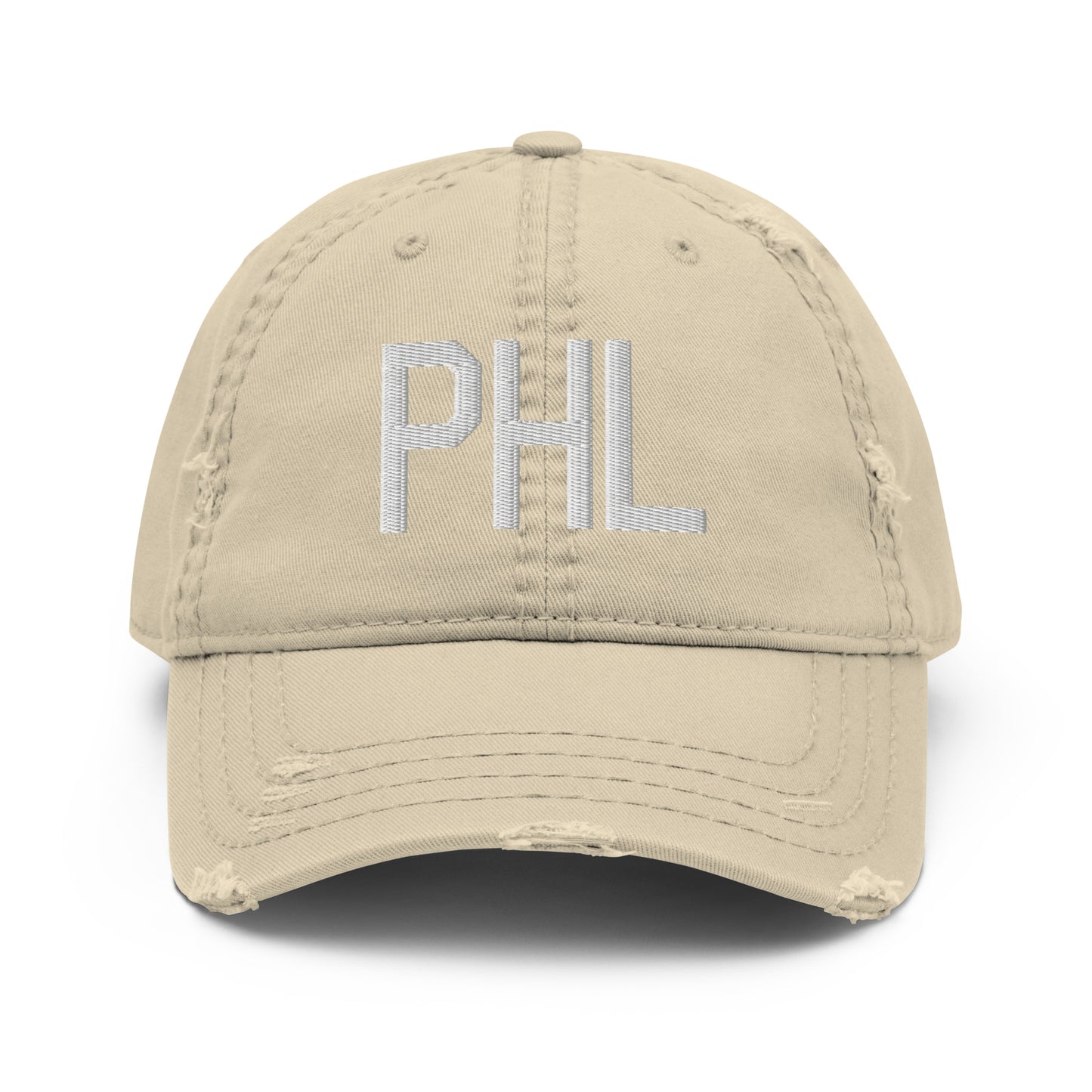 PHL Philadelphia Distressed Dad Hat • Air Force Lettering in White • YHM Designs - Image 18