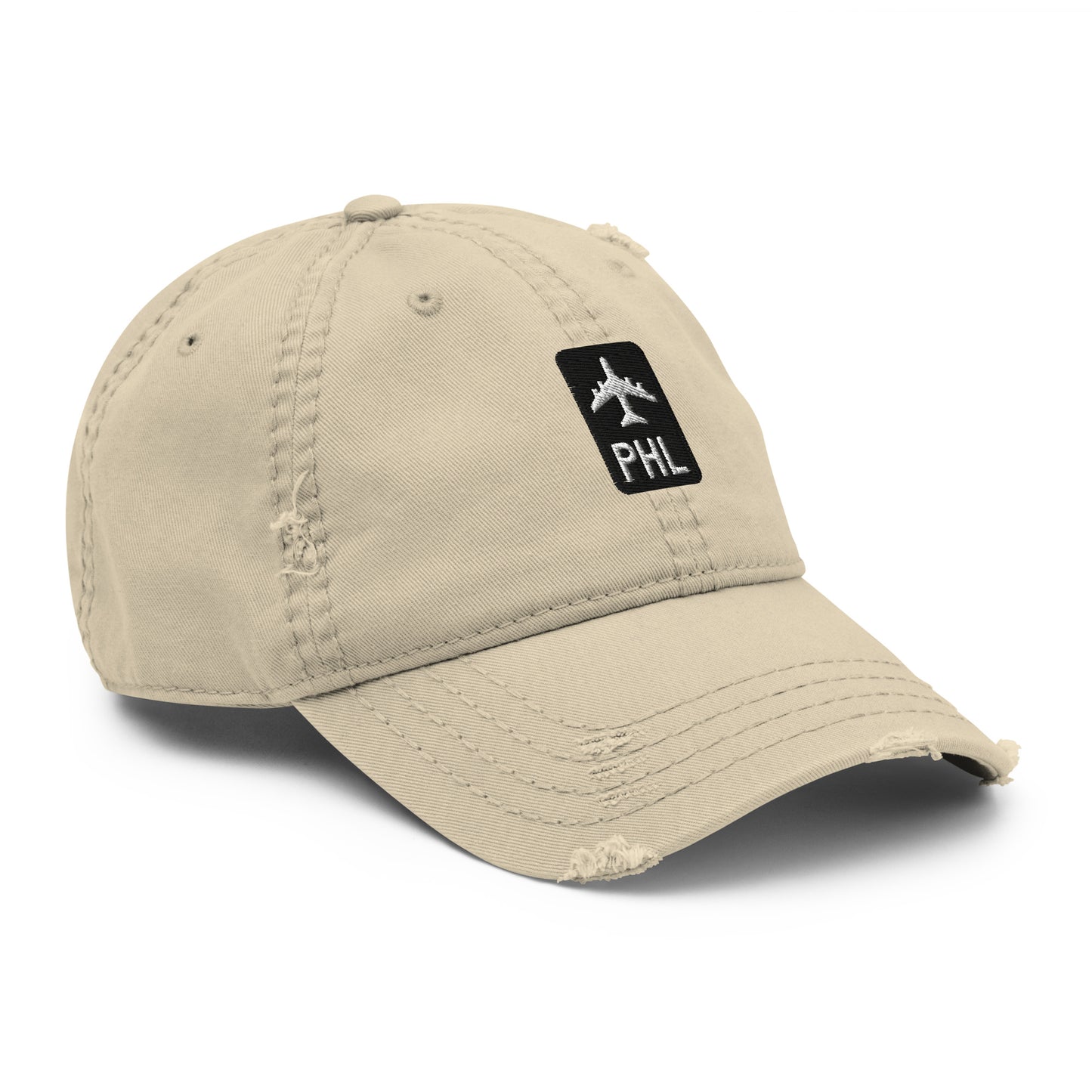 Jetliner Distressed Dad Hat • Khaki • PHL Philadelphia Souvenir • YHM Designs - Image 10