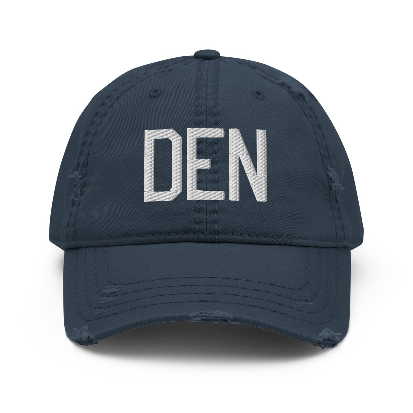 Airport Code Distressed Hat - White • DEN Denver • YHM Designs - Image 13