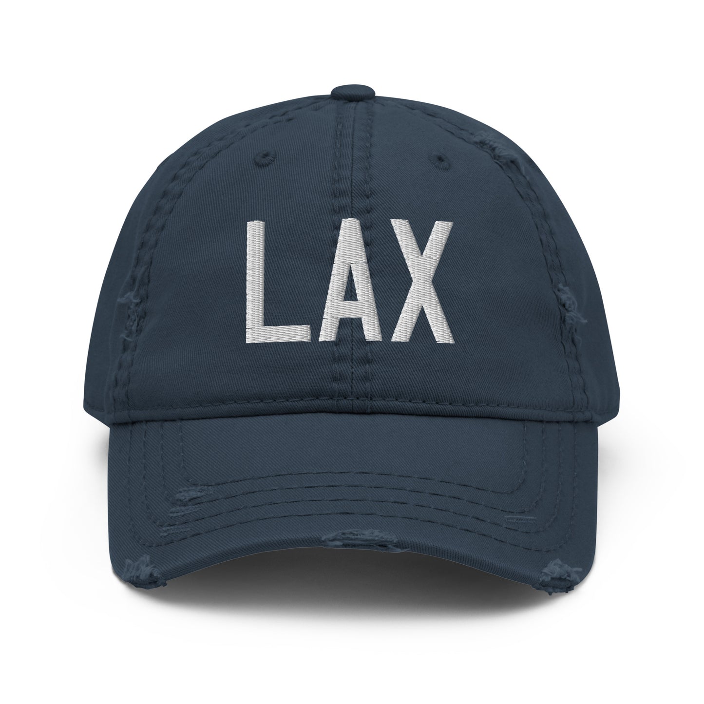 LAX Los Angeles Distressed Dad Hat • Air Force Lettering in White • YHM Designs - Image 13