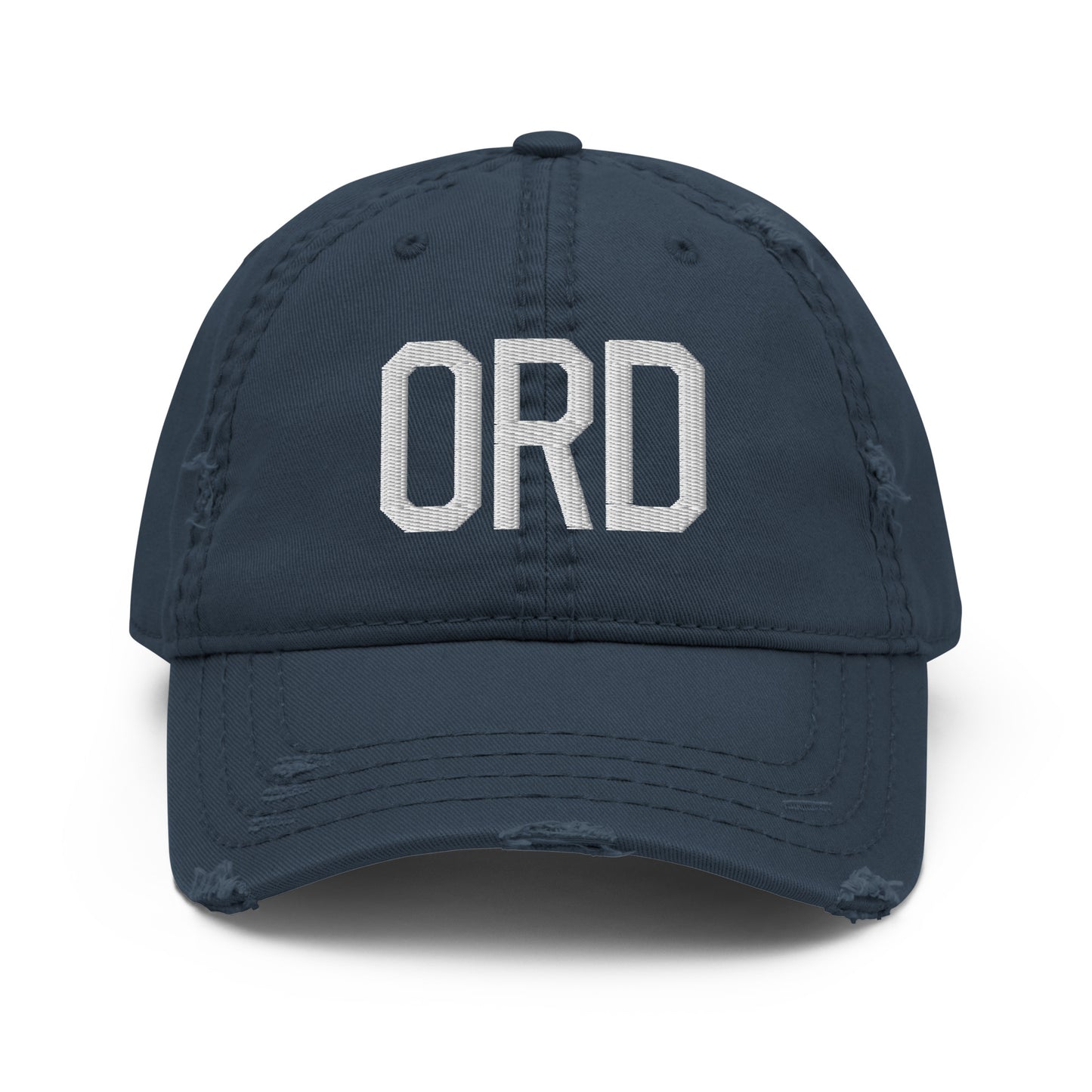 Airport Code Distressed Hat - White • ORD Chicago • YHM Designs - Image 13